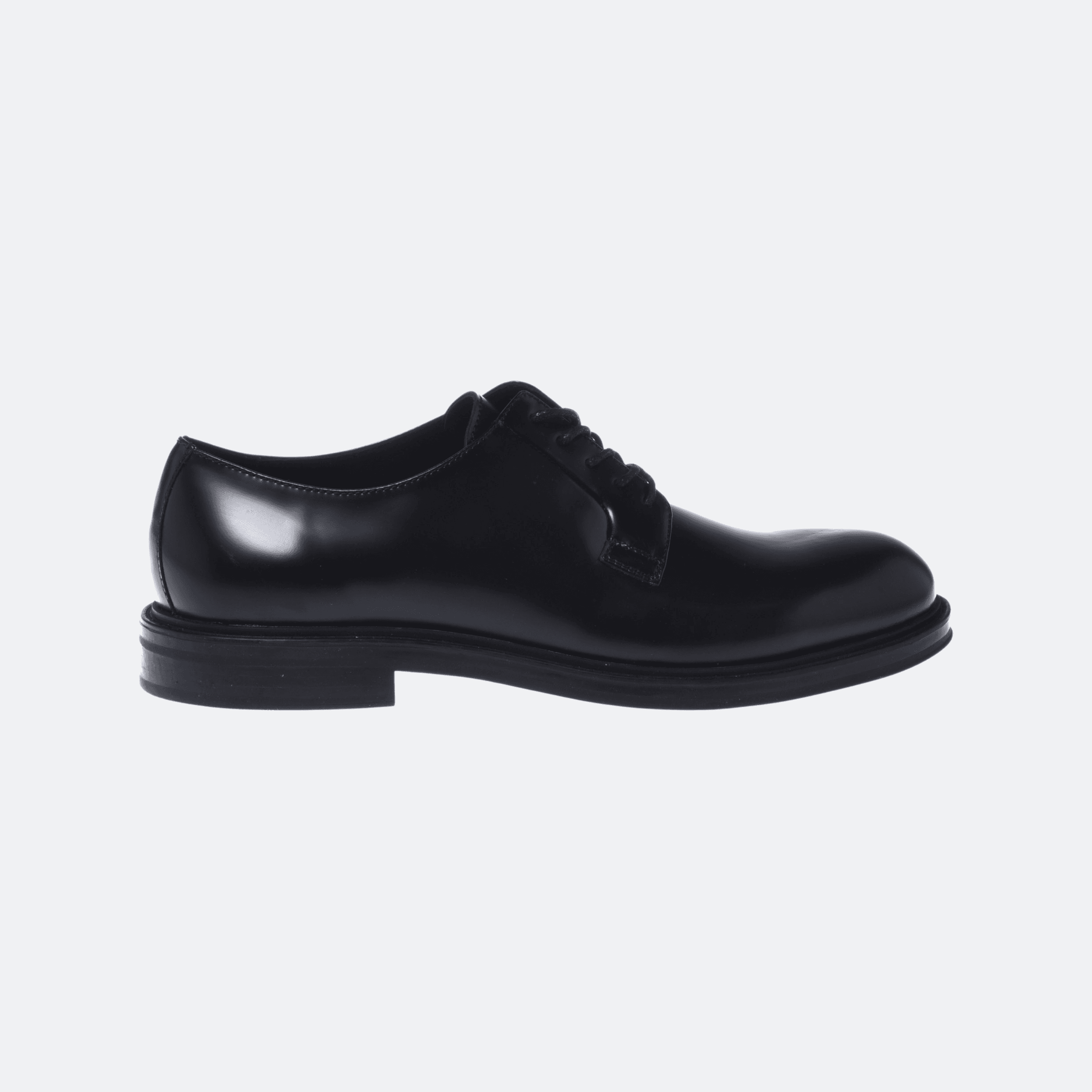 Baldinini Brushed Leather Lace-Up Shoes for Men - Black