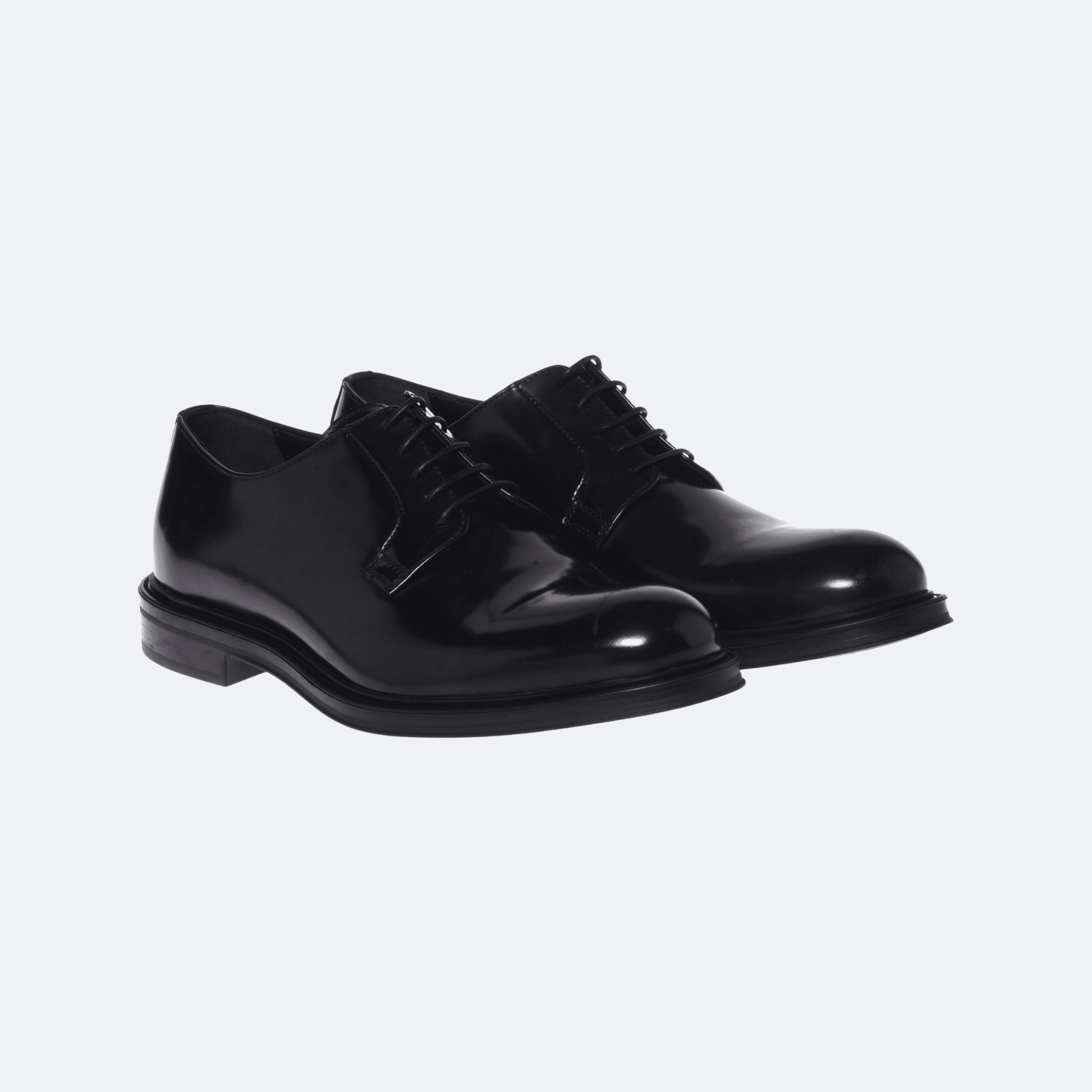 Baldinini Brushed Leather Lace-Up Shoes for Men - Black alternate