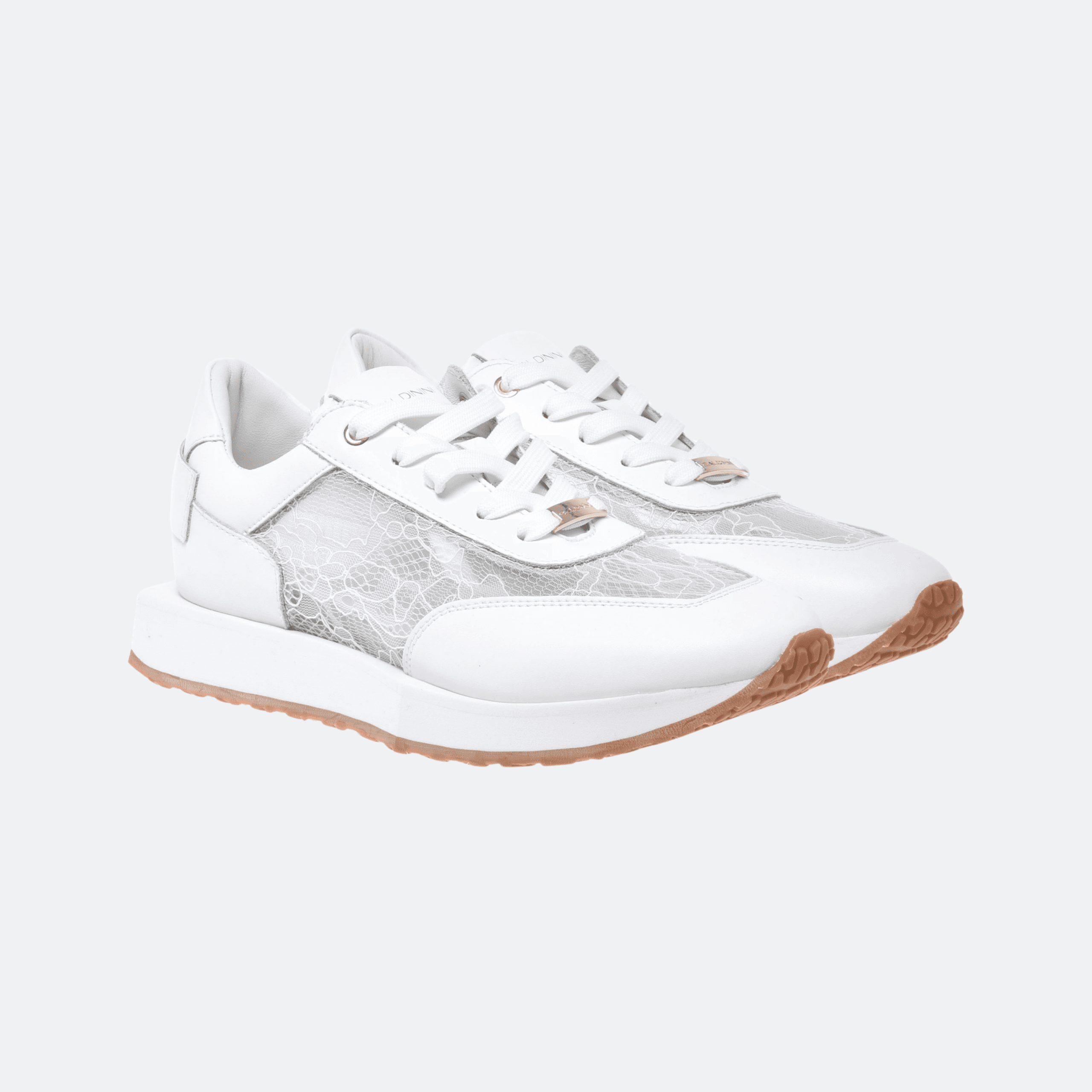 Baldinini Laced Leather Sneakers For Women - White alternate