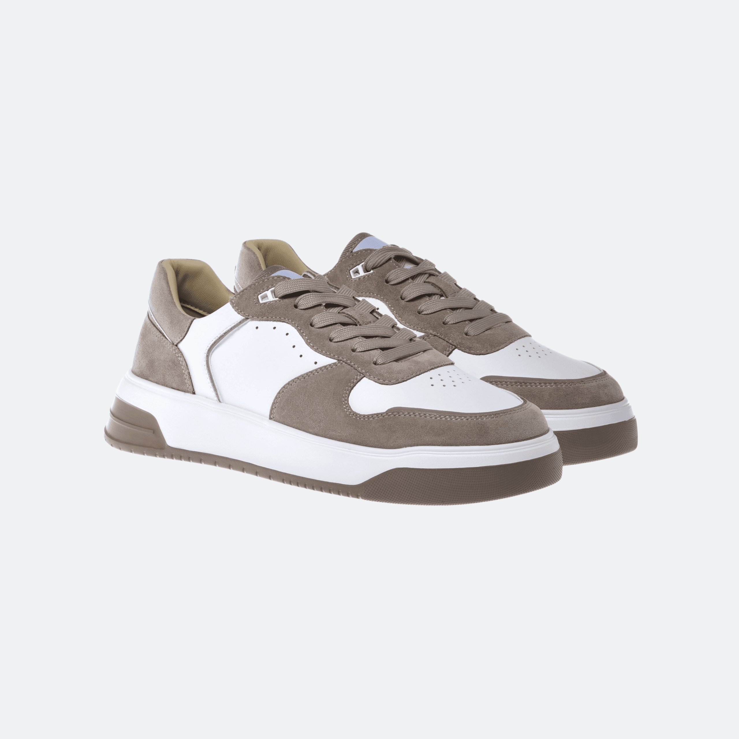 Baldinini Men's Leather and Suede - White/Beige Sneakers alternate