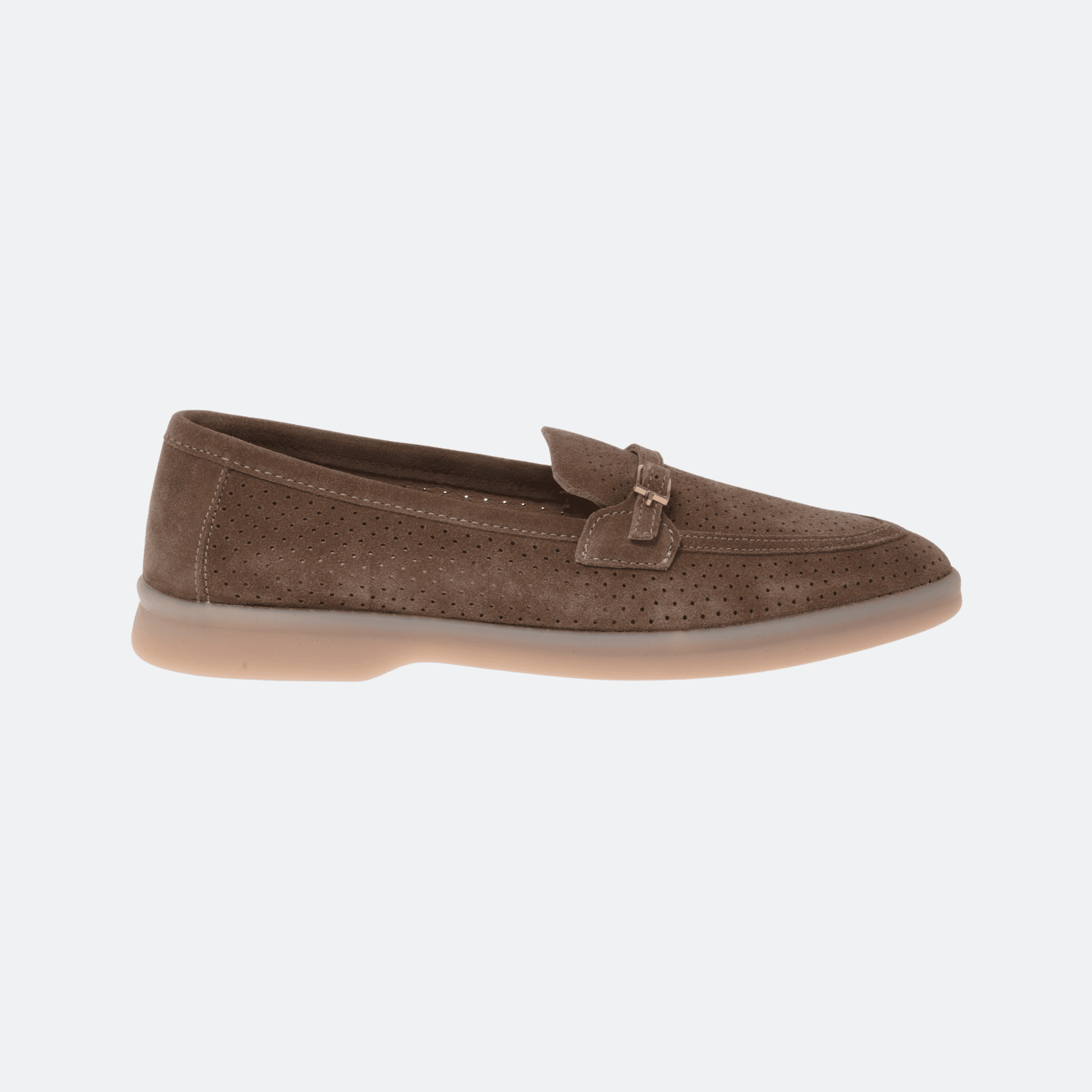 Baldinini Perforated Suede Loafer For Women - Brown