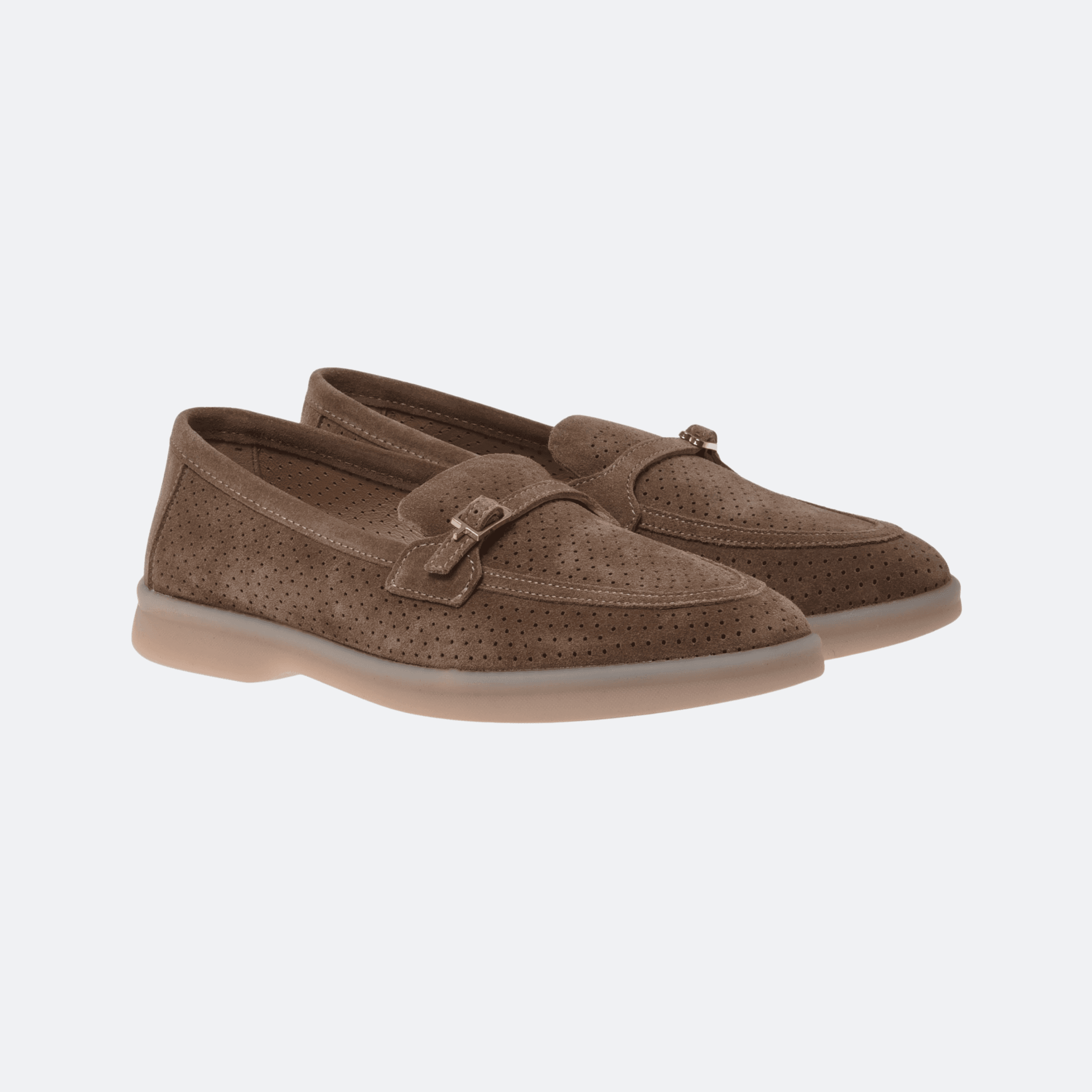 Baldinini Perforated Suede Loafer For Women - Brown alternate