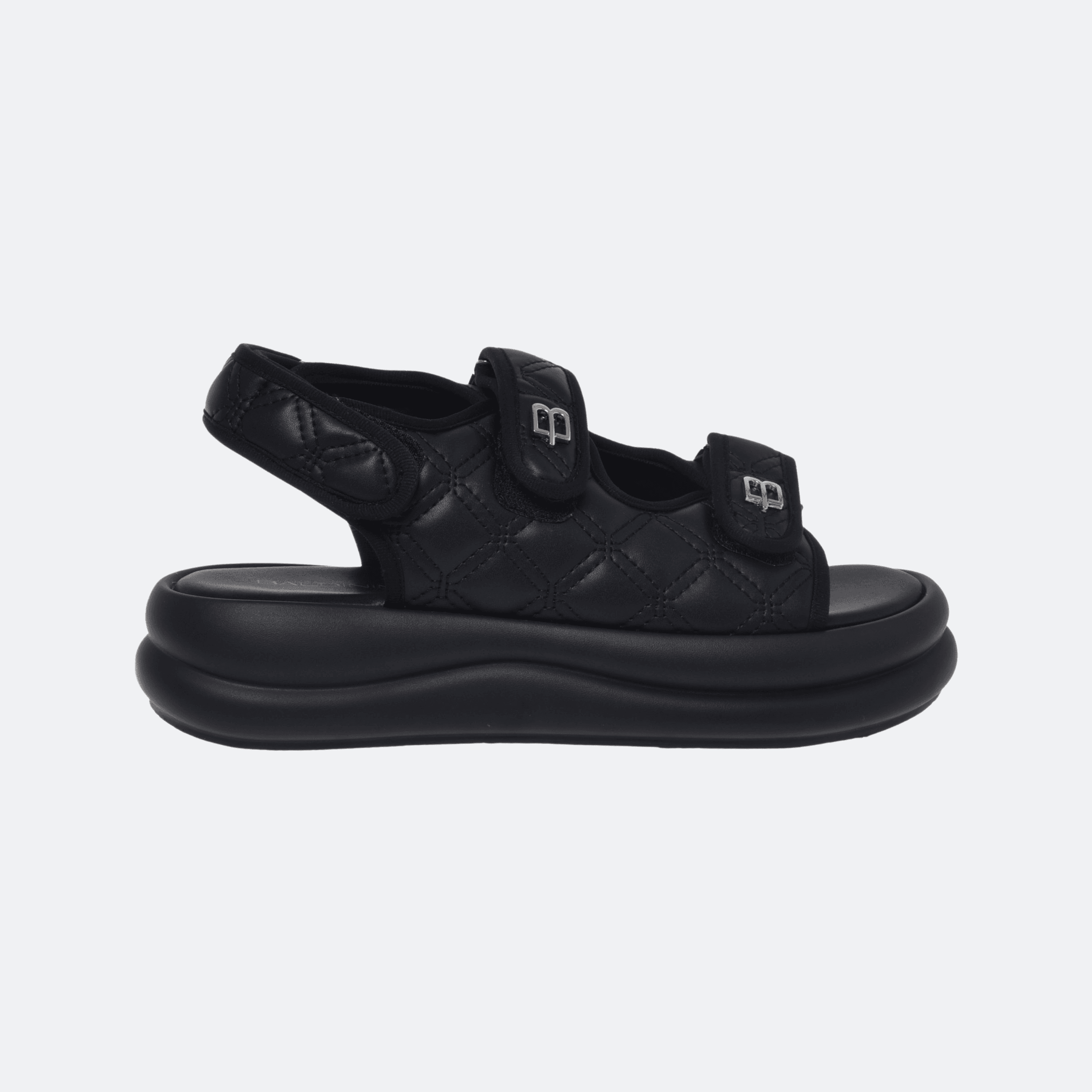 Baldinini Quilted Faux Leather Sandals For Women - Black