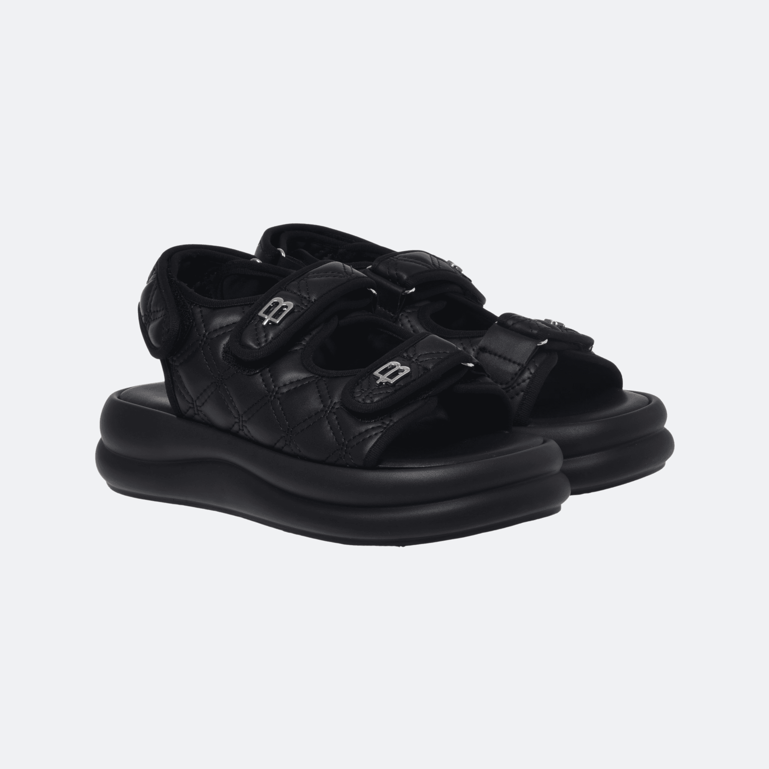 Baldinini Quilted Faux Leather Sandals For Women - Black alternate