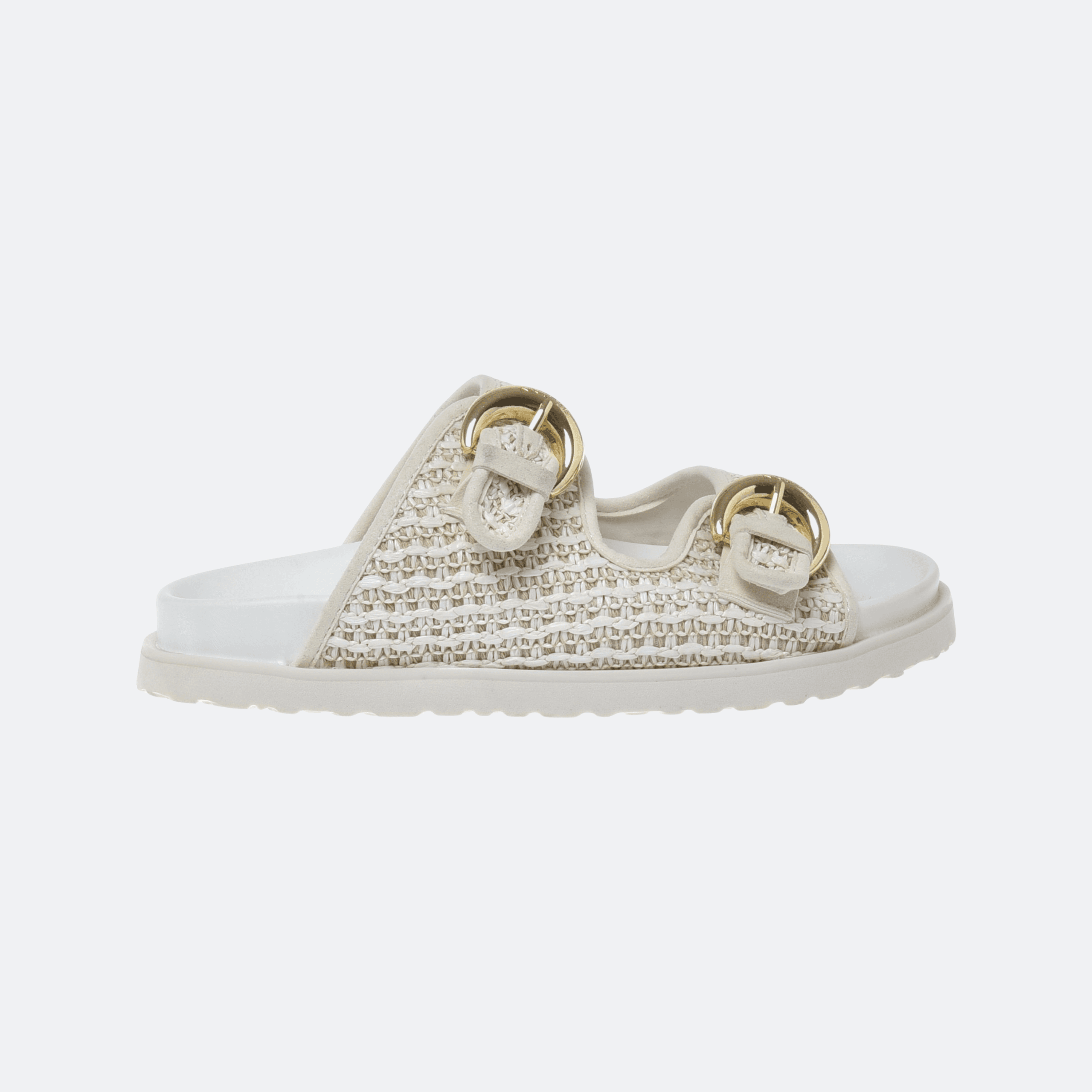 Baldinini Raffia Mules For Women - Off White