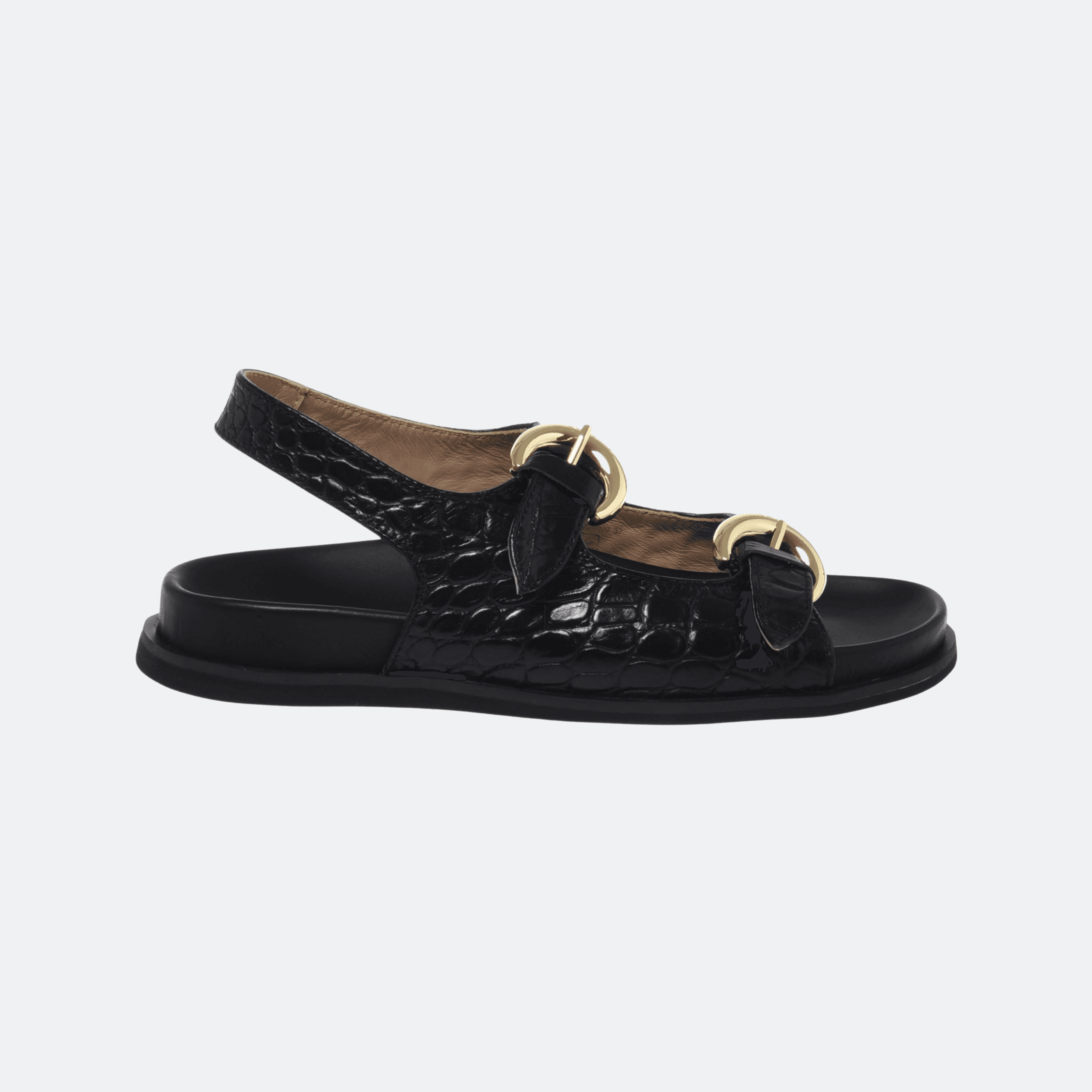 Baldinini Sandals In Croc-Effect For Women - Black