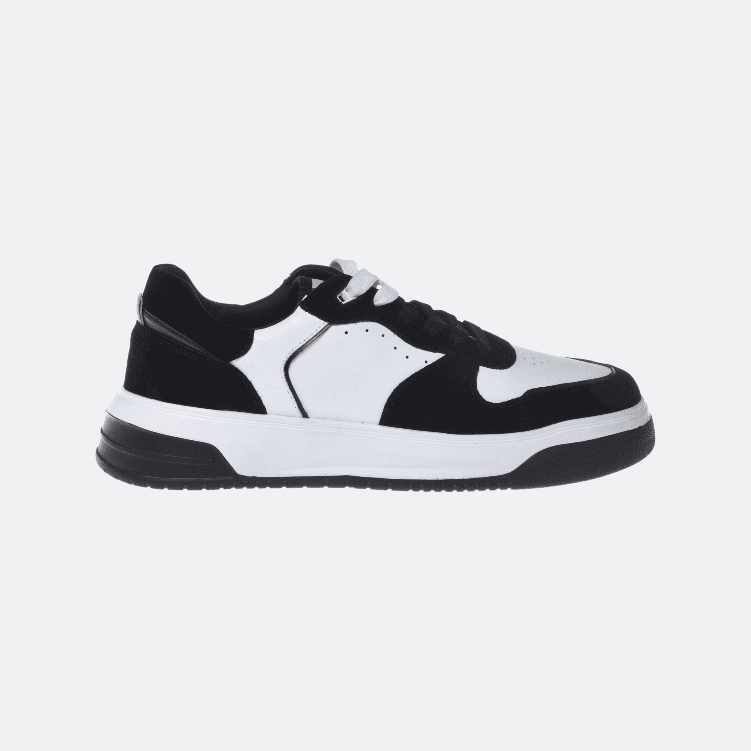 Baldinini Sneaker in Black Suede and White Leather for Men - Black/White