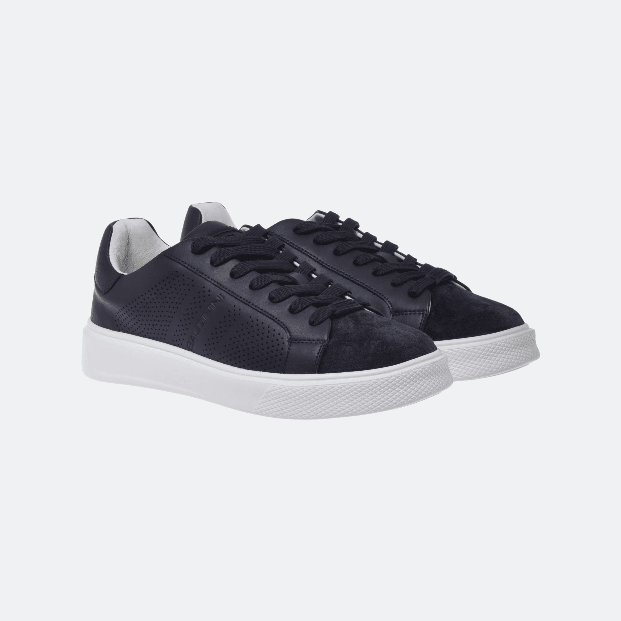 Baldinini Sneaker in Suede and Perforated Leather for Men - Navy Blue alternate