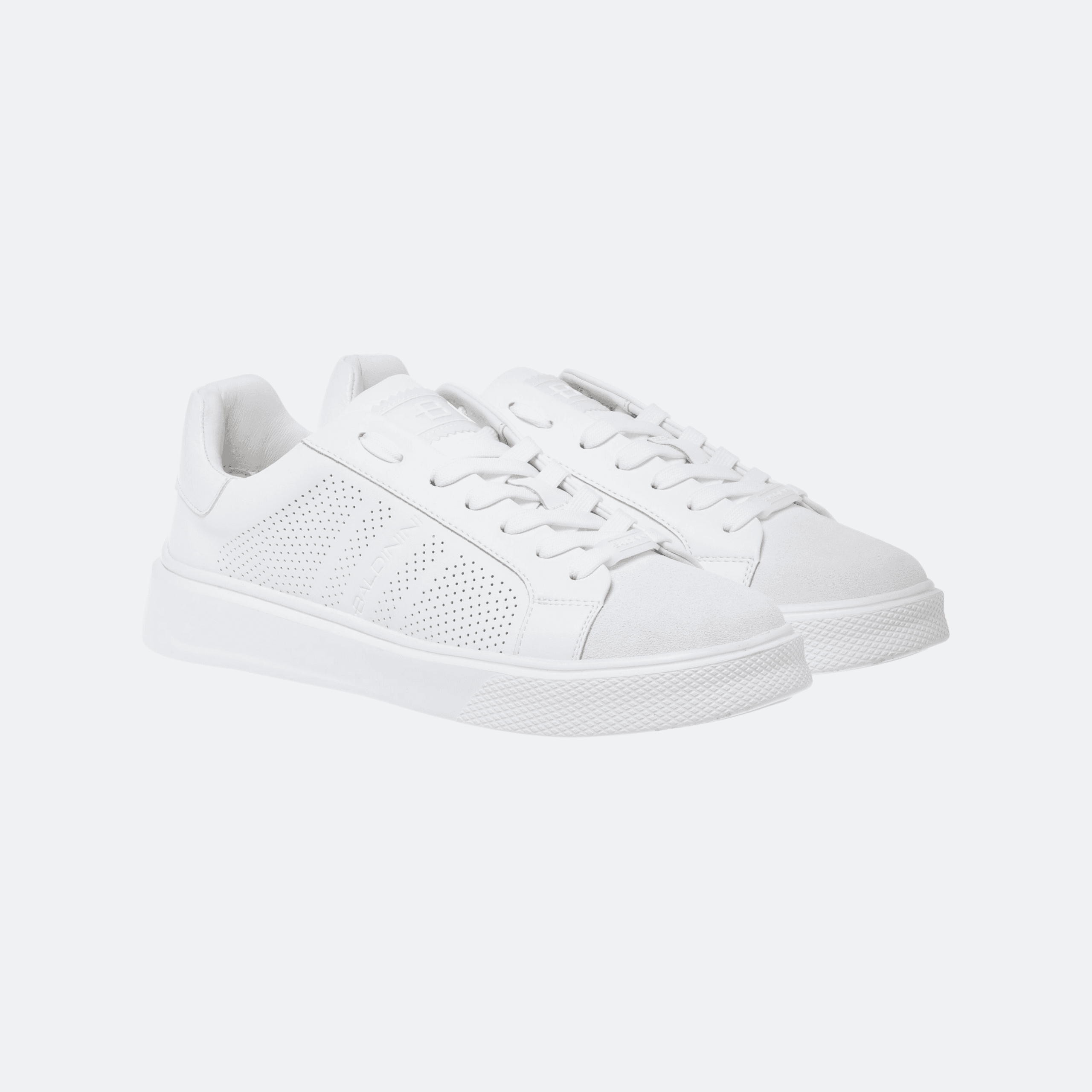 Baldinini Sneaker in Suede and Perforated Leather for Men - White alternate