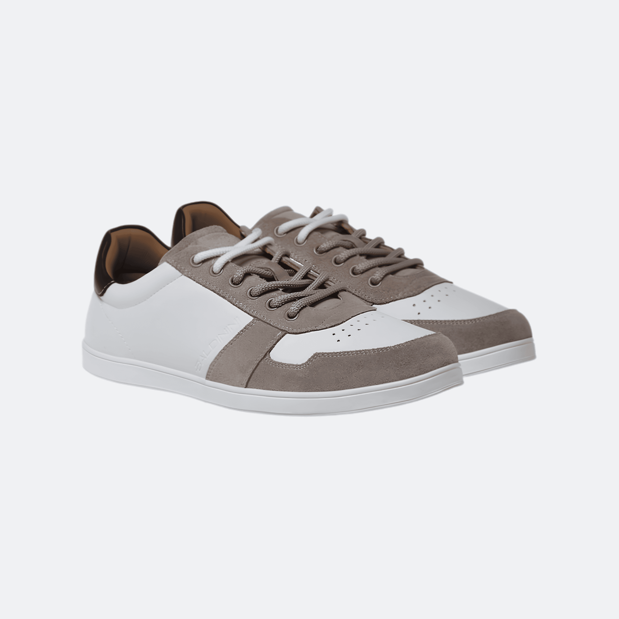 Baldinini Suede and Leather Sneakers for Men - White/Beige alternate