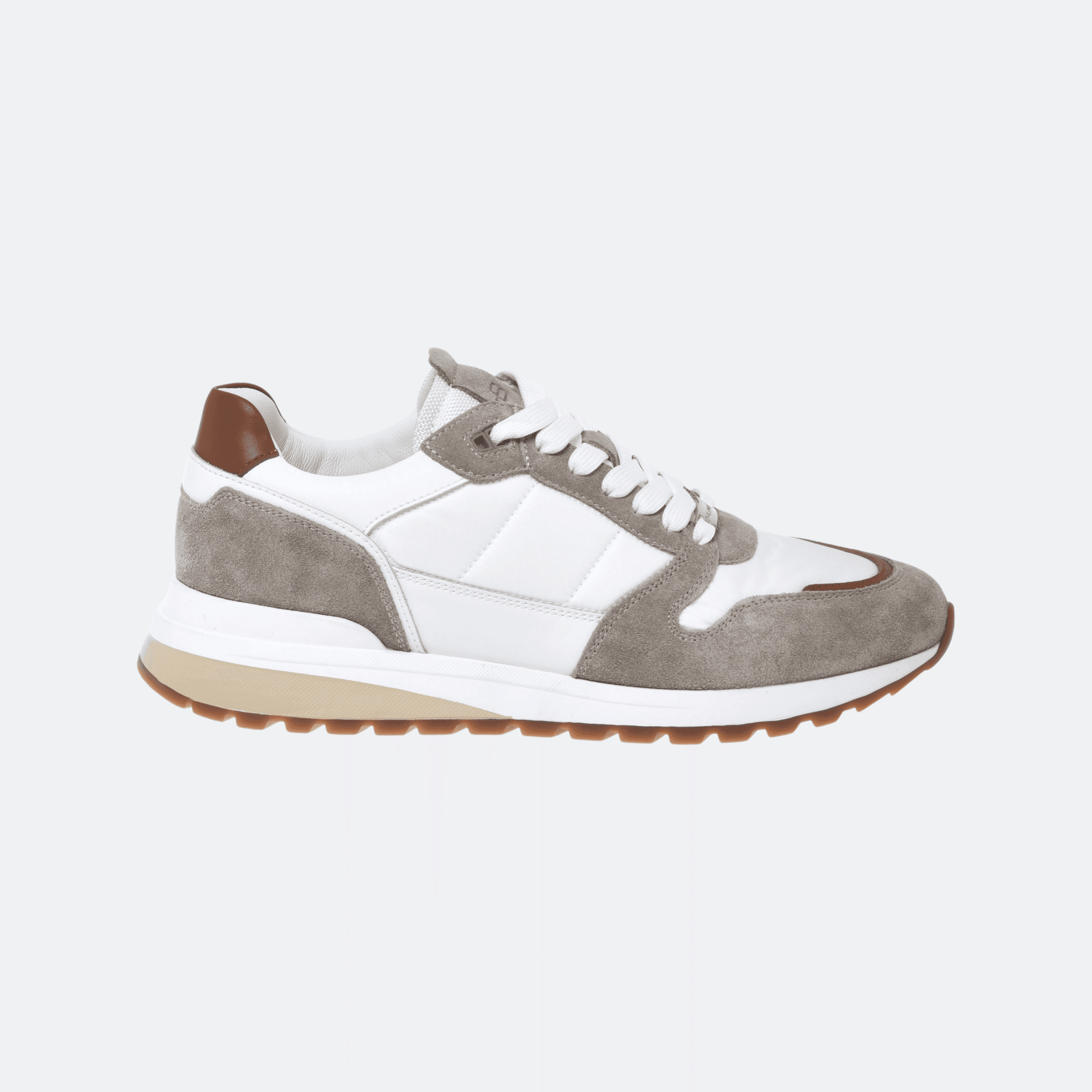 Baldinini Suede and Leather Sneakers for Men - White/Beige