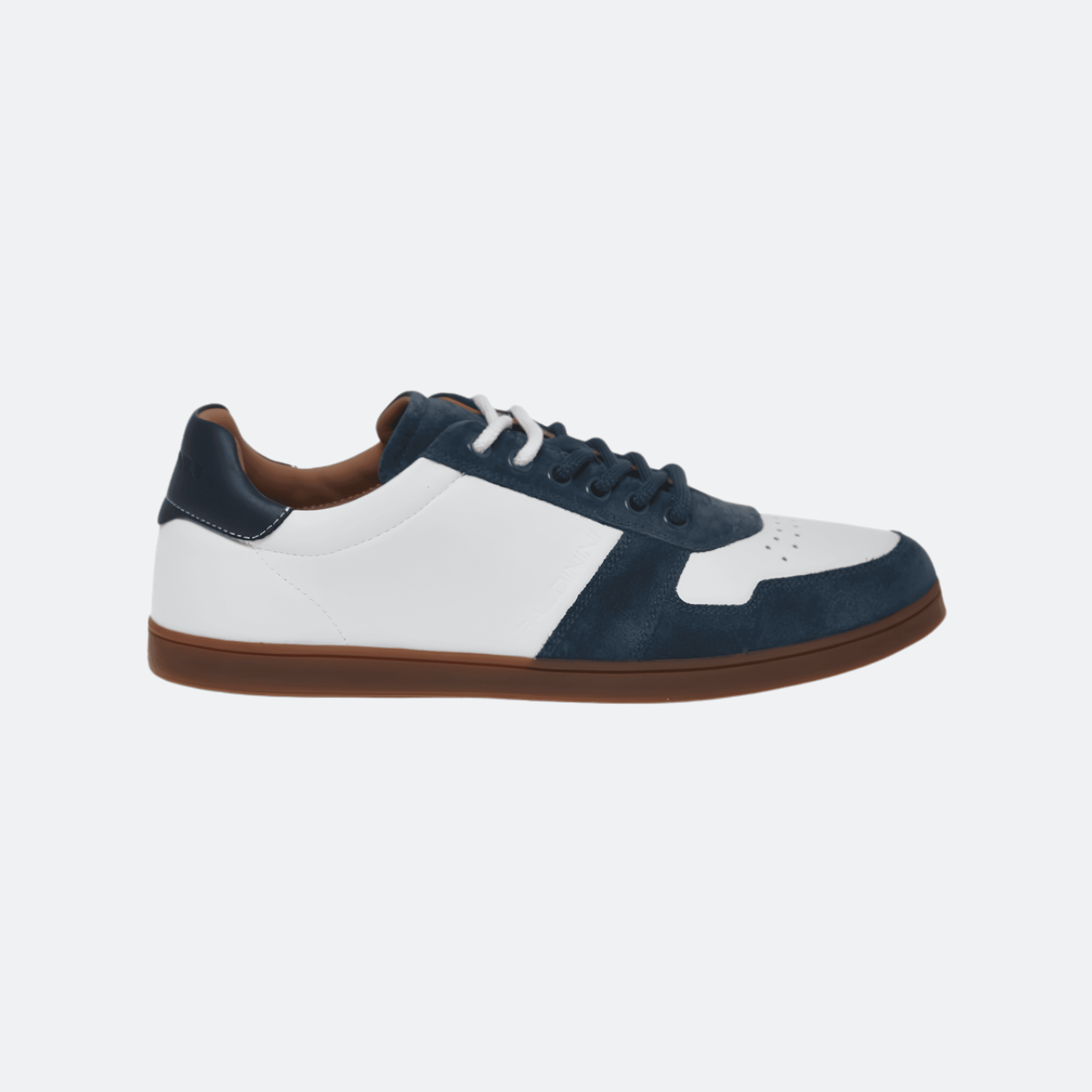 Baldinini Suede and Leather Sneakers for Men - White/Navy Blue