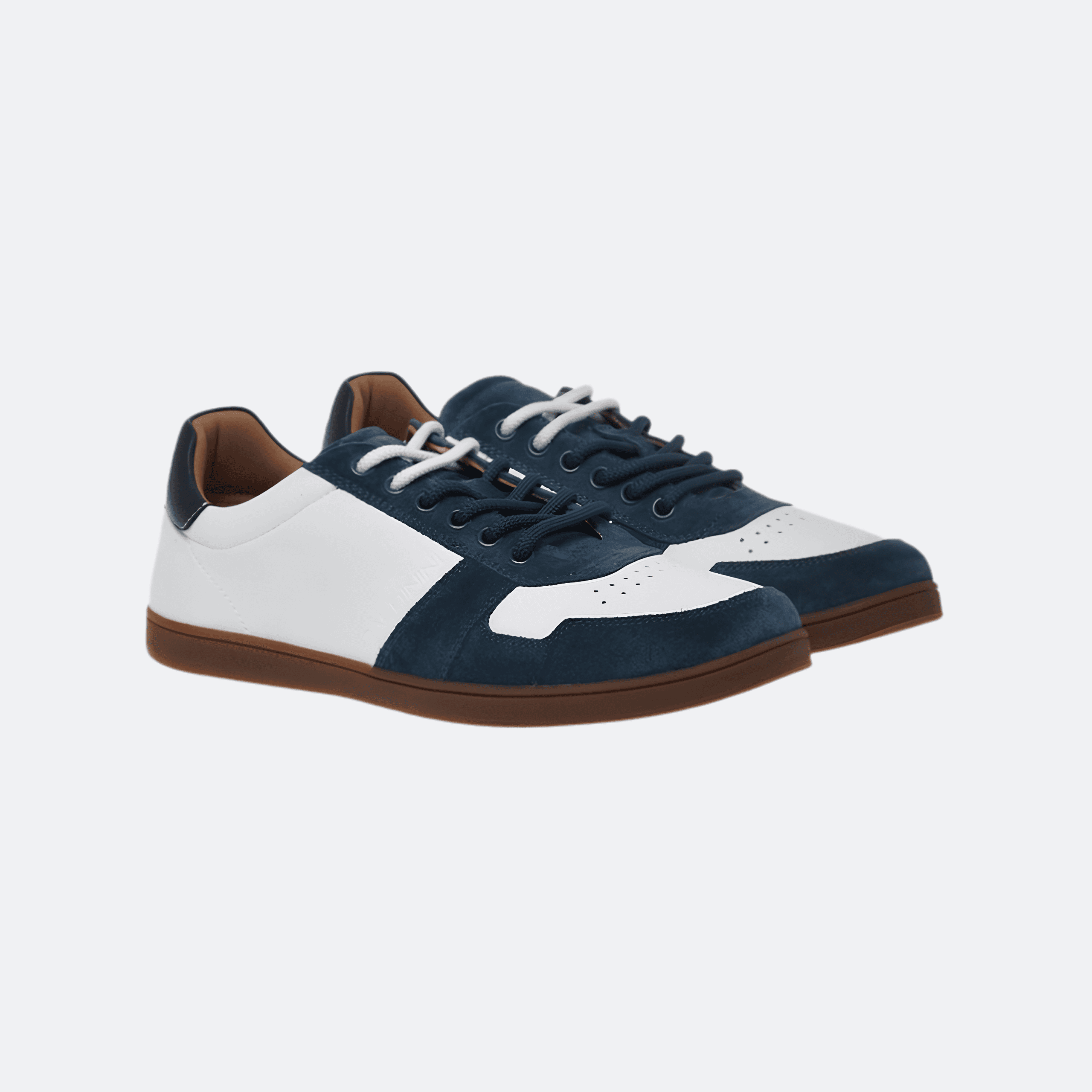 Baldinini Suede and Leather Sneakers for Men - White/Navy Blue alternate