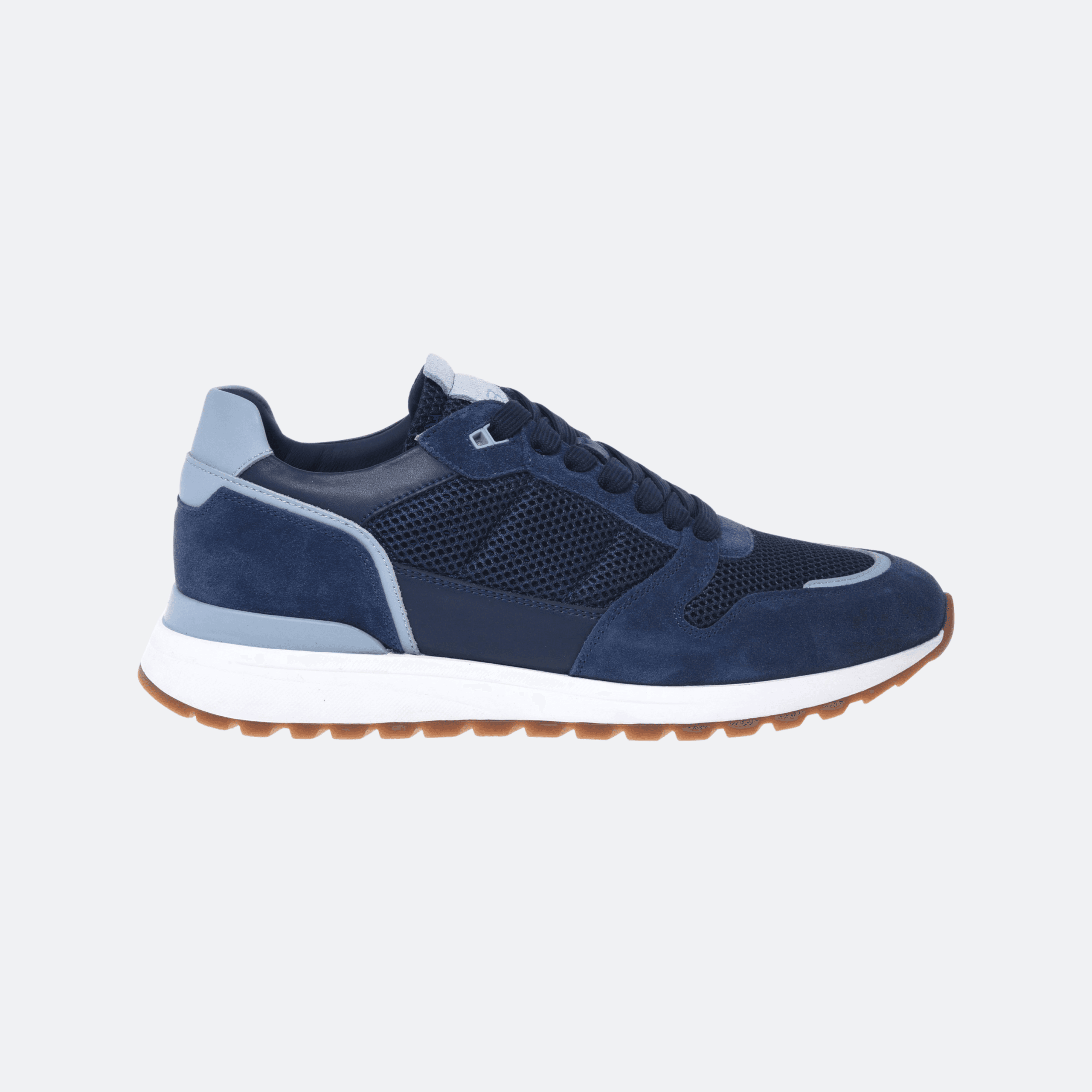 Baldinini Suede, Leather and Mesh Sneakers for Men - Navy Blue