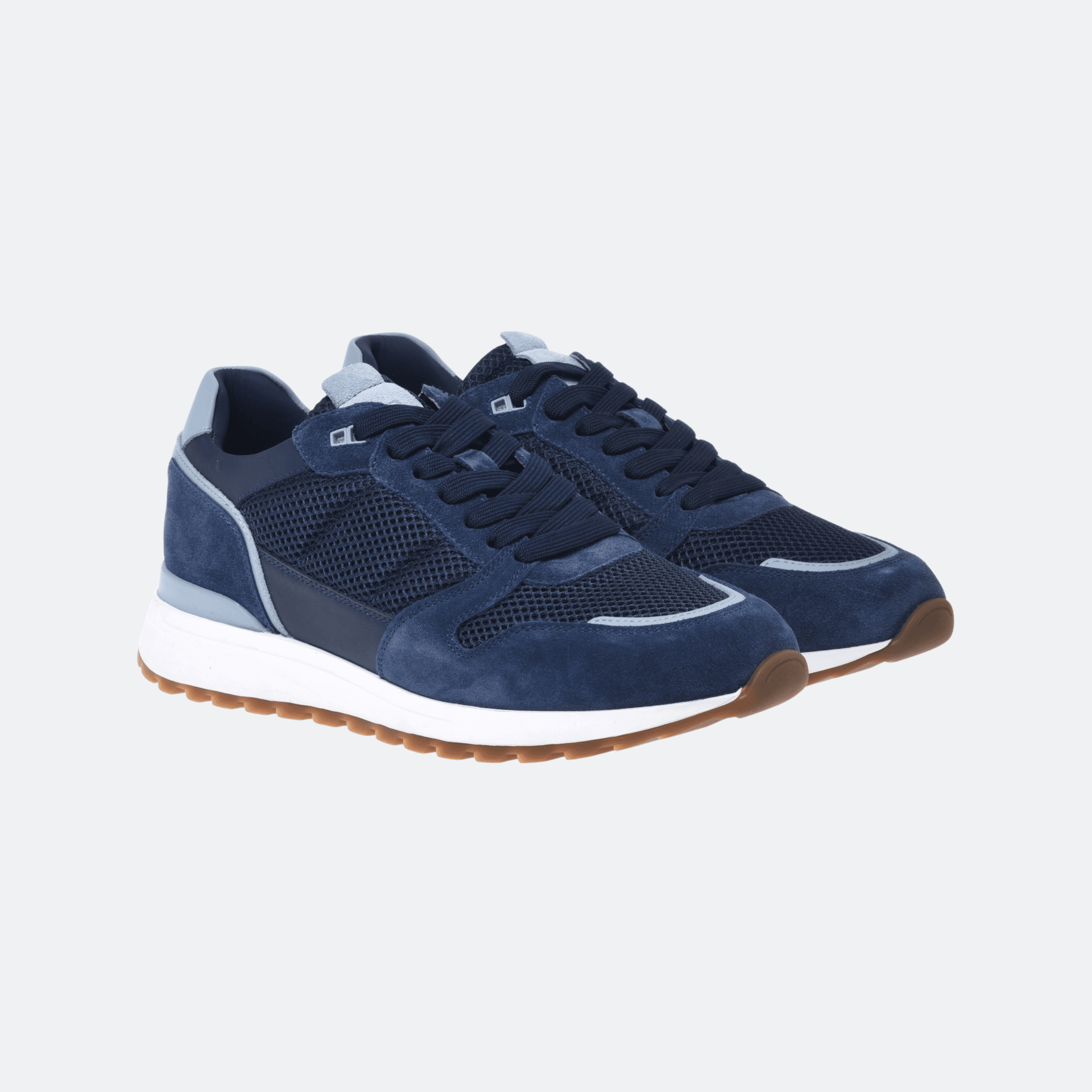 Baldinini Suede, Leather and Mesh Sneakers for Men - Navy Blue alternate