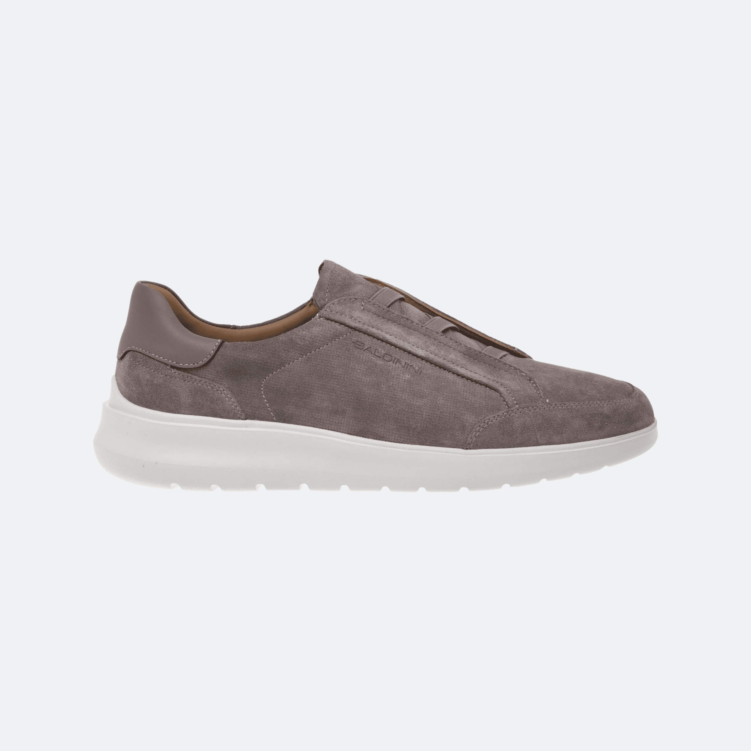 Baldinini Suede Leather Slip-On Shoes for Men - Taupe