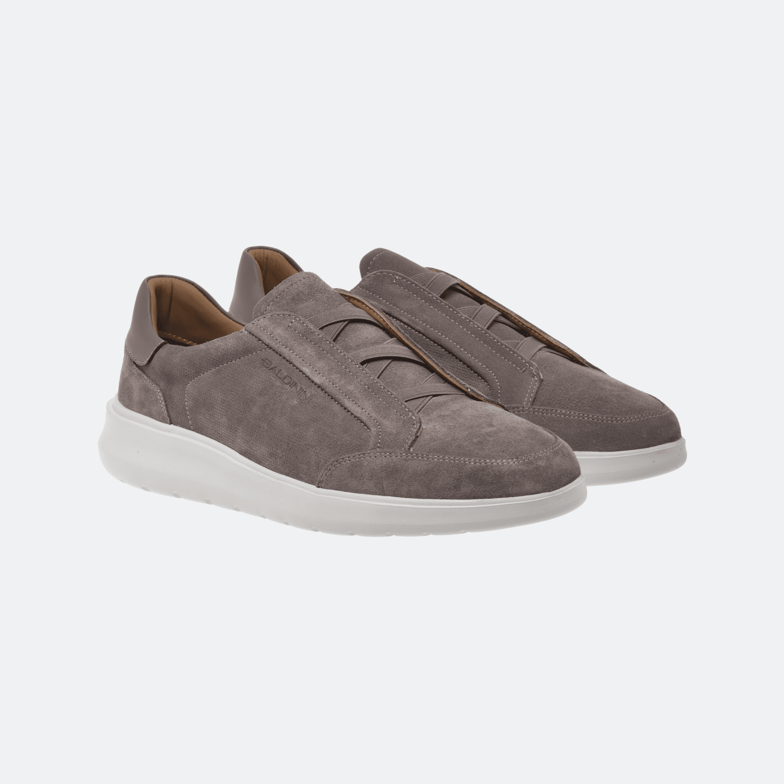 Baldinini Suede Leather Slip-On Shoes for Men - Taupe alternate