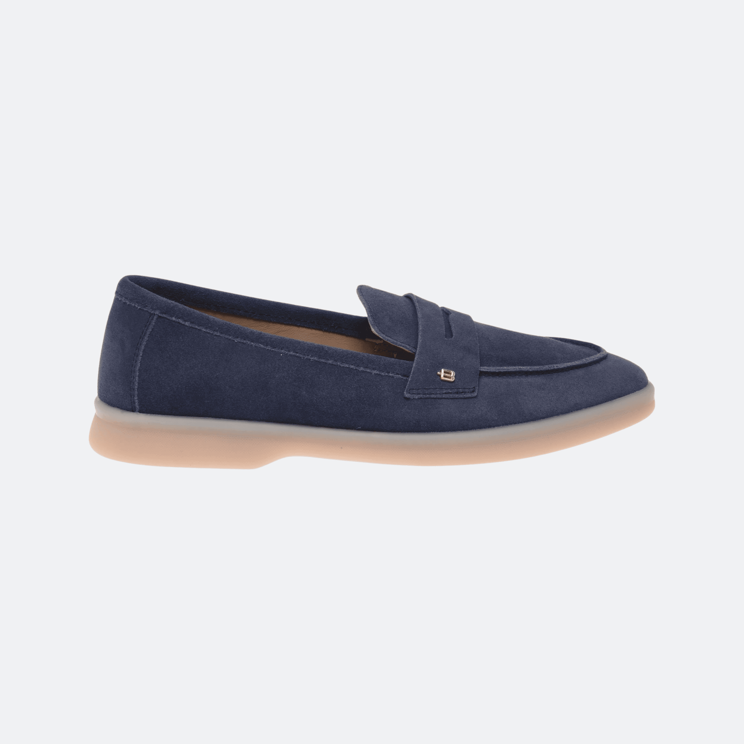 Baldinini Suede Loafer For Women - Navy