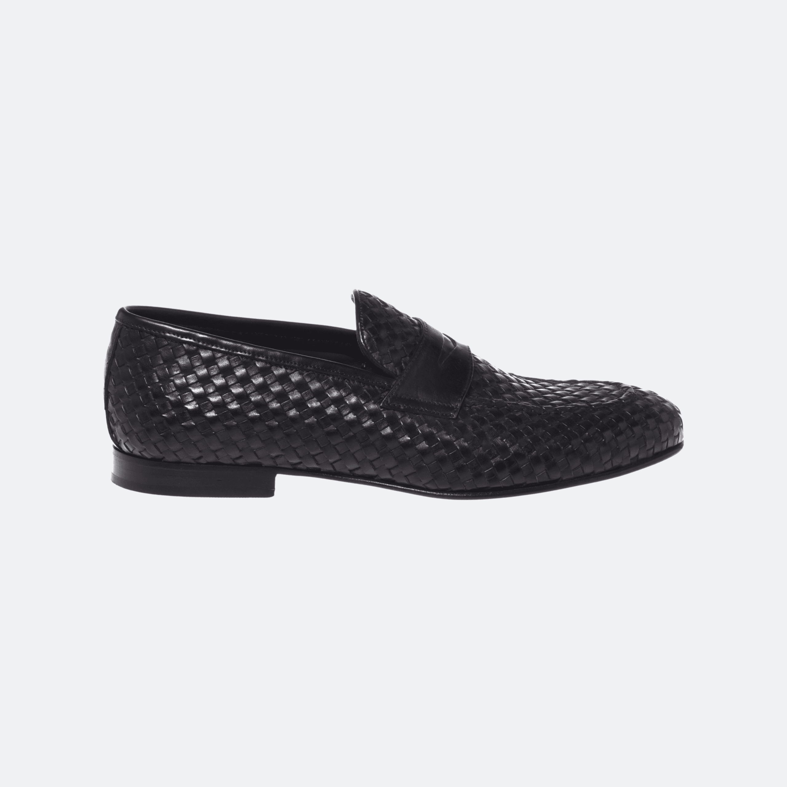 Baldinini Woven Leather Loafer for Men - Dark Brown