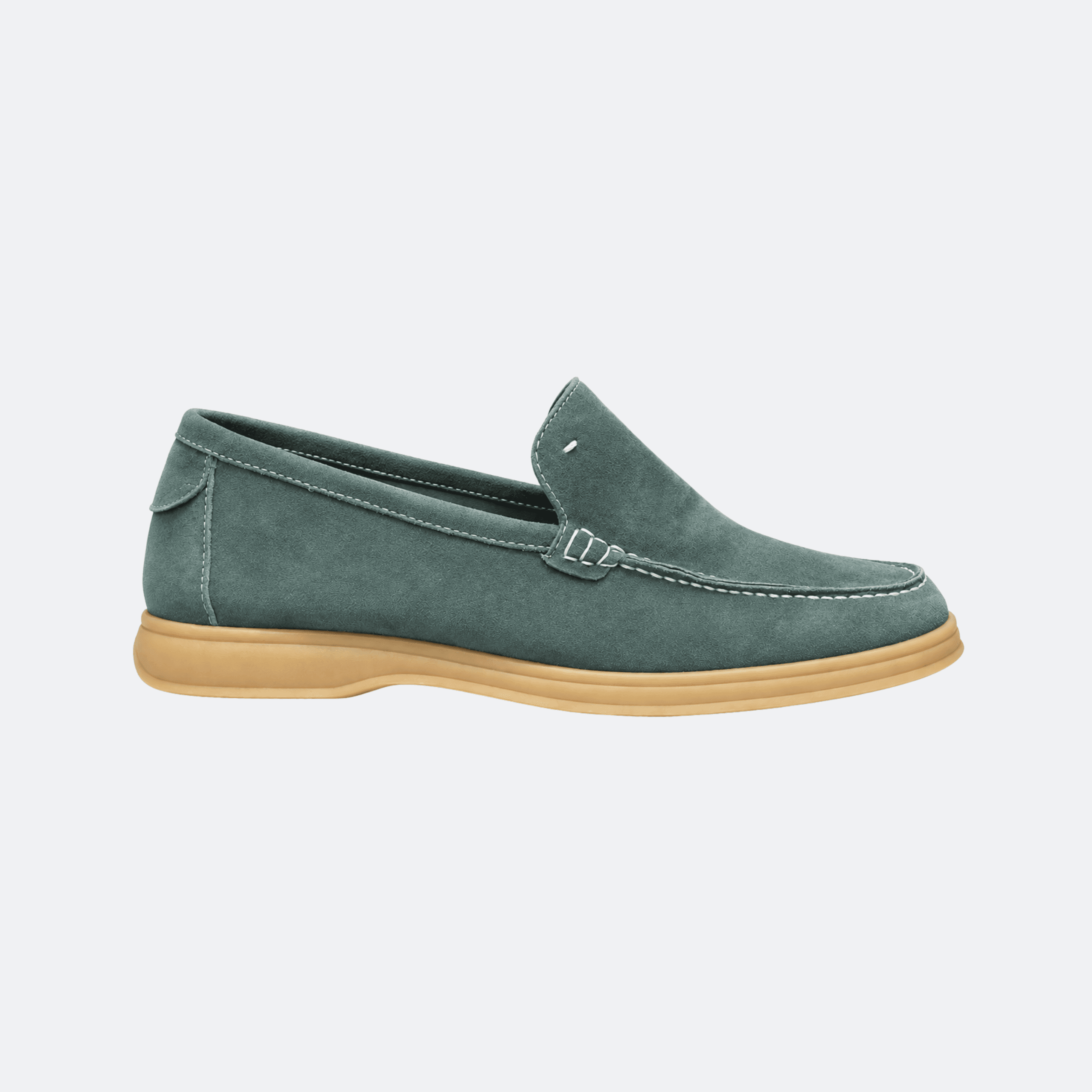 Boggi Milano Aria En Daim Mocassins Suede Shoes for Men - Sage Green