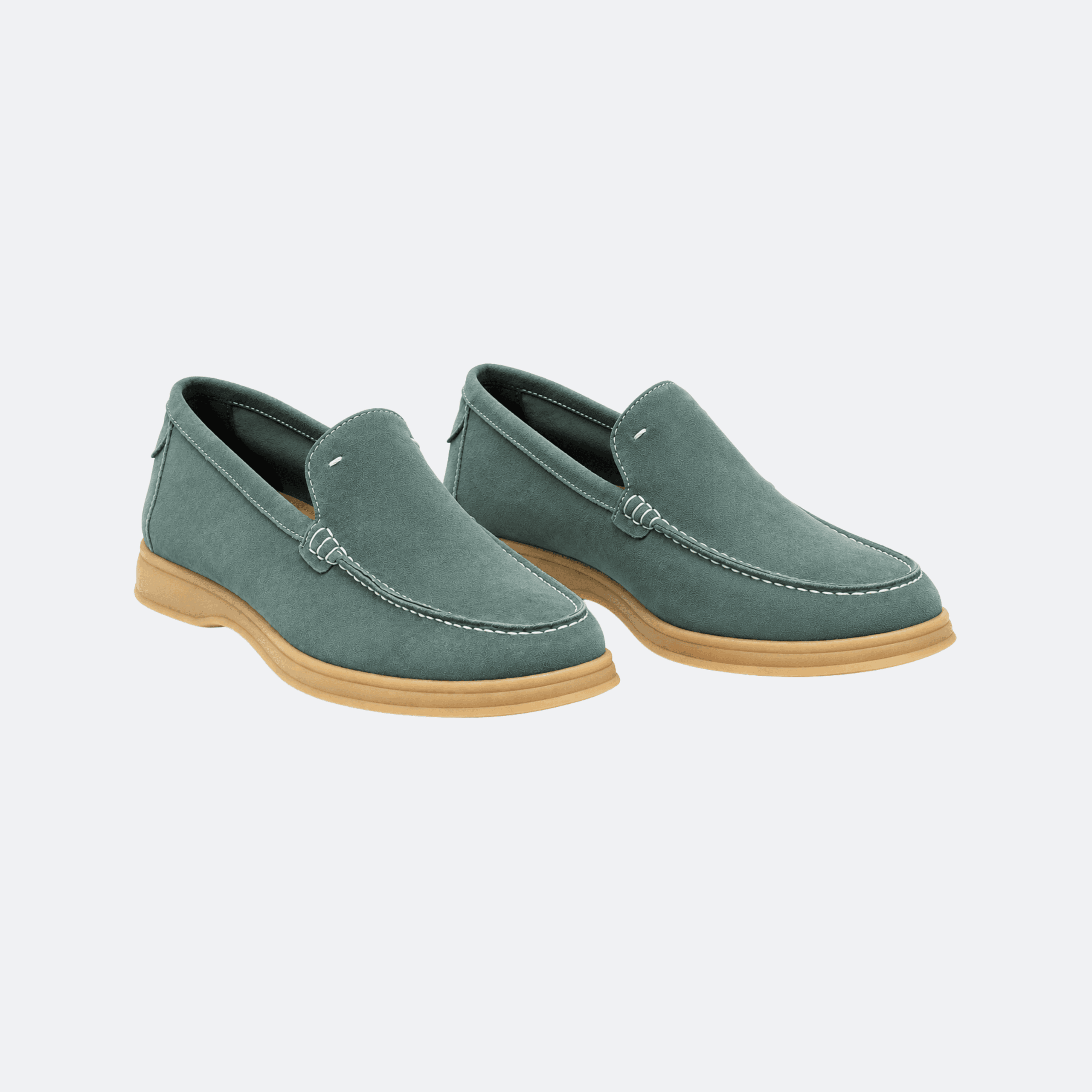 Boggi Milano Aria En Daim Mocassins Suede Shoes for Men - Sage Green alternate