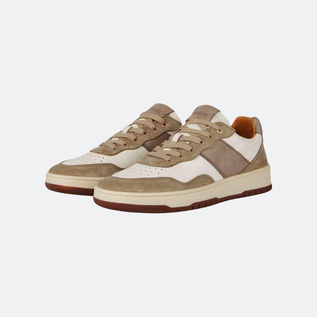 Boggi Milano Beige Leather Trainers alternate