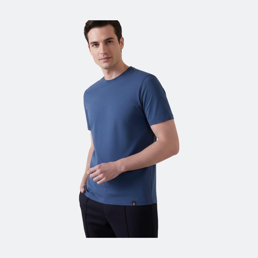 Boggi Milano Blue Cotton Men T-Shirt alternate