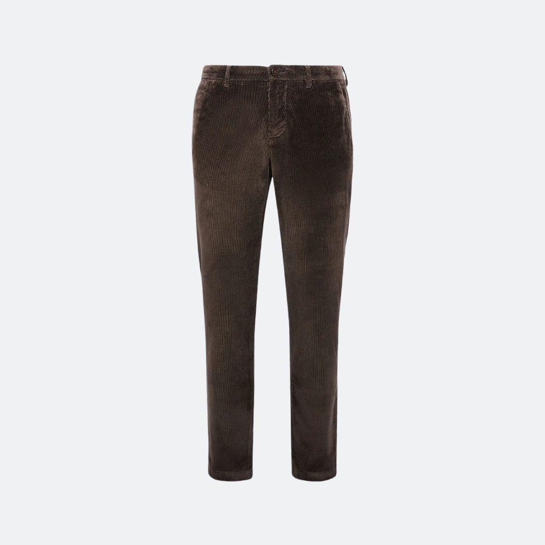 Boggi Milano Brown Stretch Velvet Trousers