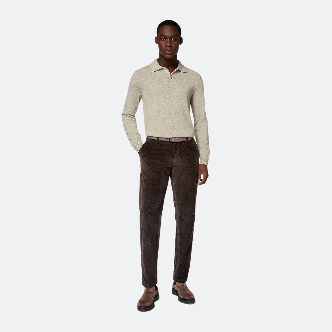 Boggi Milano Brown Stretch Velvet Trousers alternate