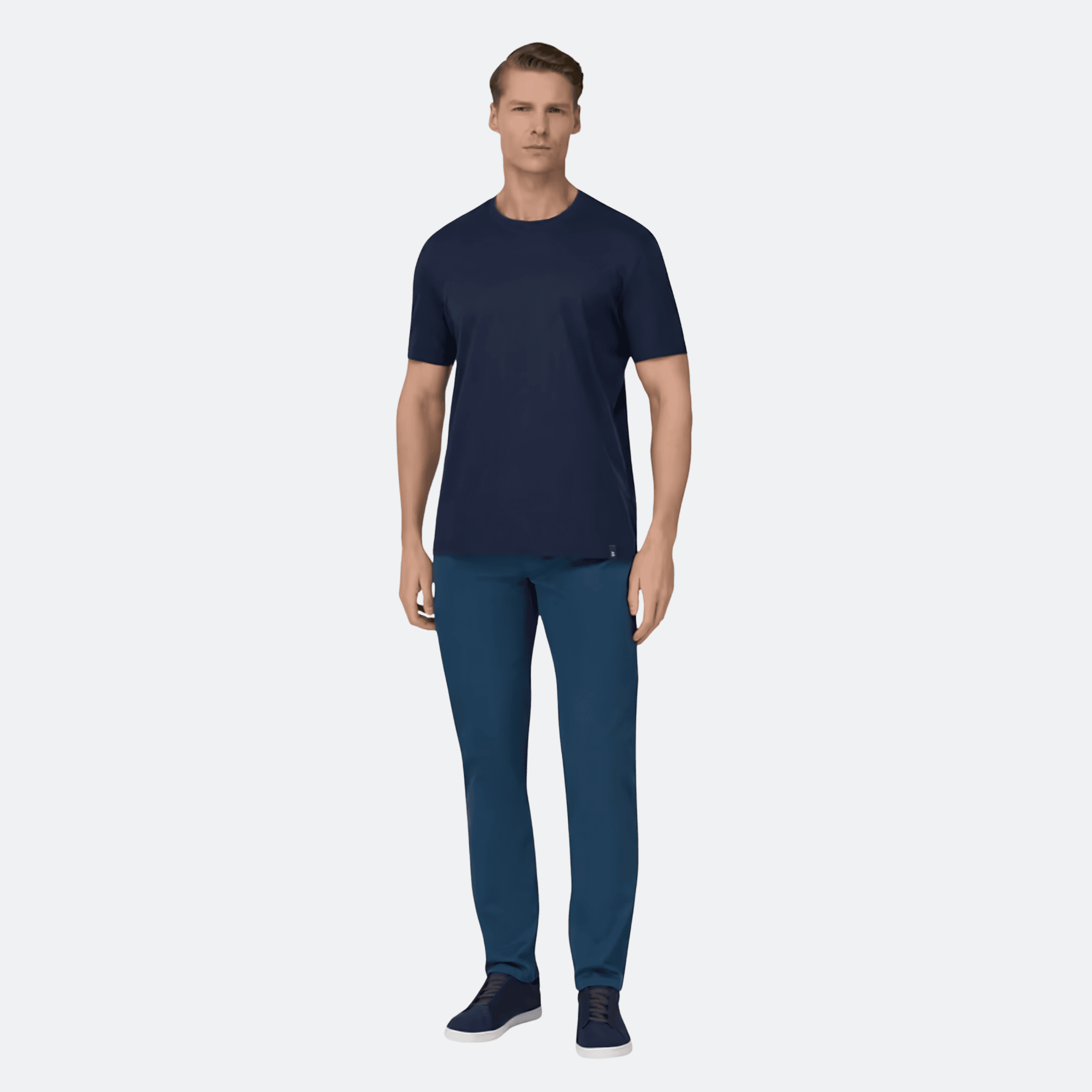 Boggi Milano Cotton-Tencel T-Shirt for Men - Navy Blue alternate