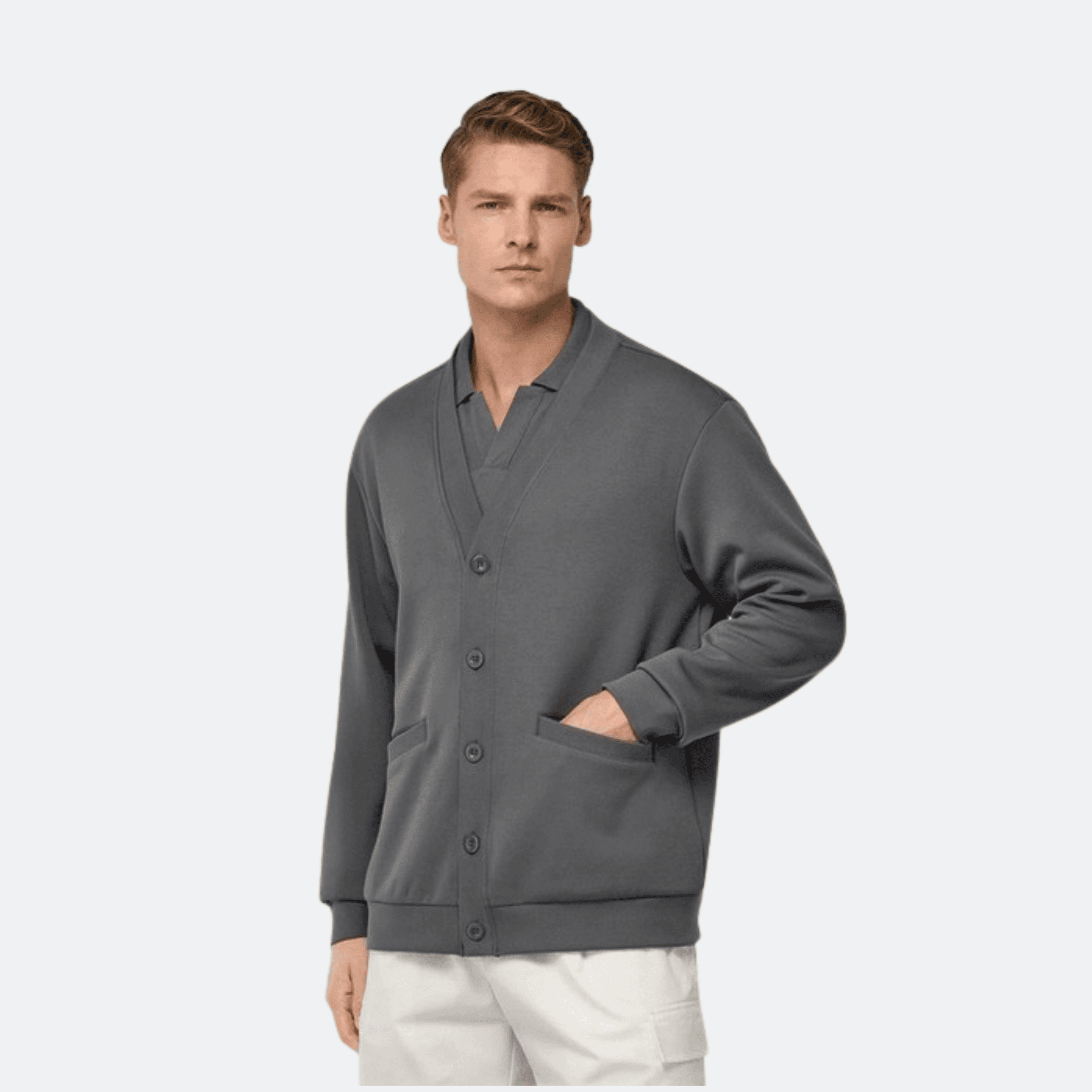Boggi Milano Jersey Cardigan For Men - Grey