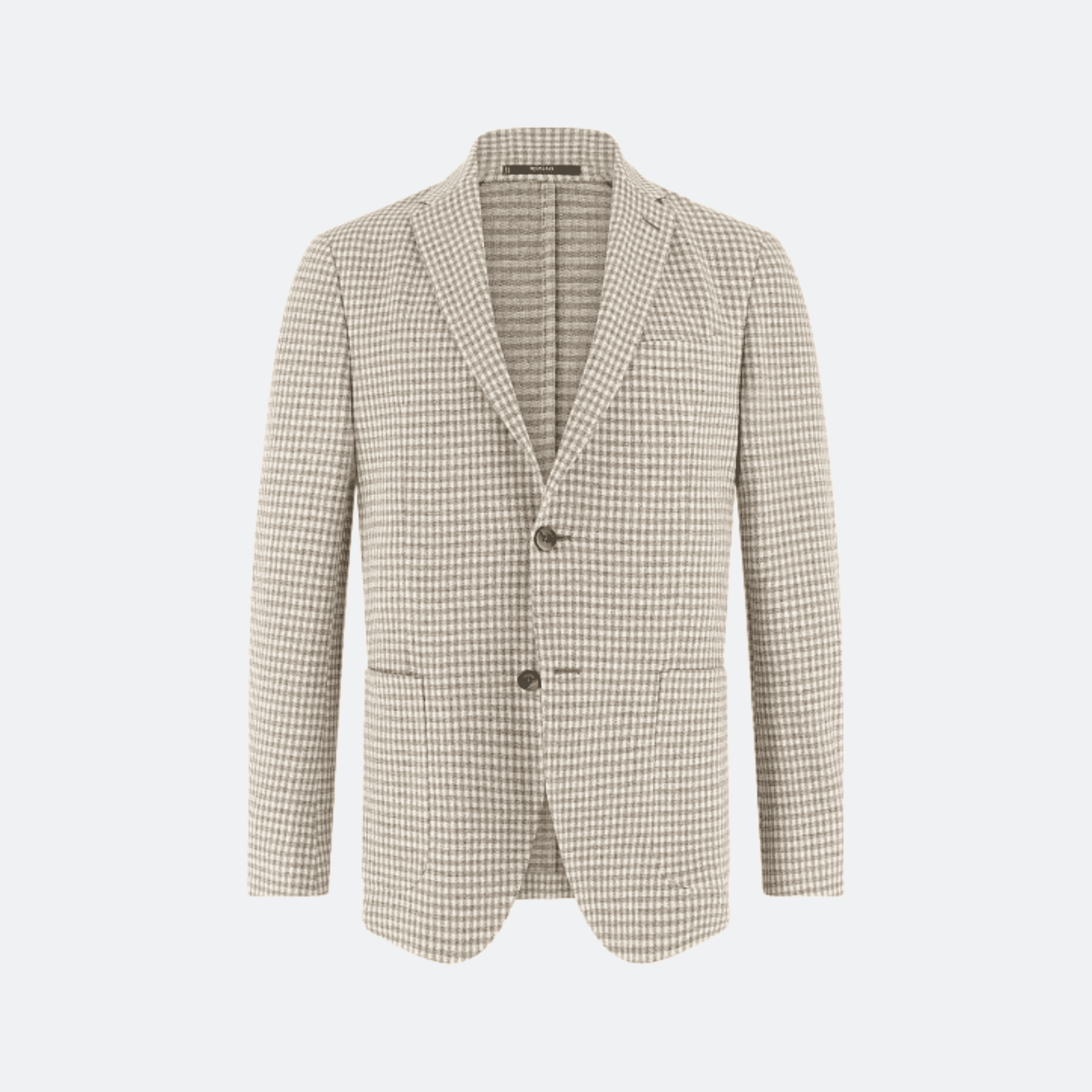 Boggi Milano Linen Cotton Checked Tailored Jacket for Men - Beige