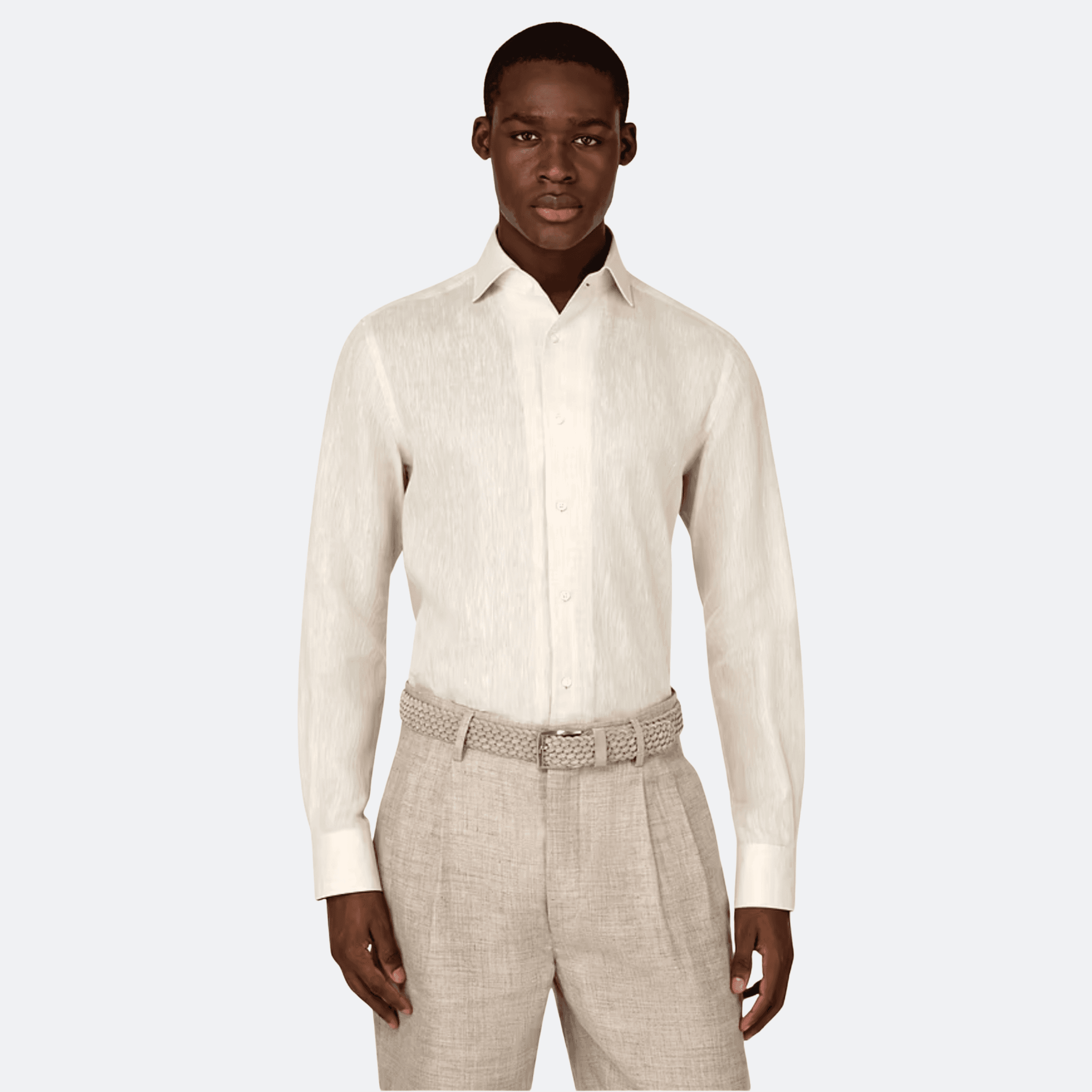 Boggi Milano Linen Shorts For Men - Beige alternate