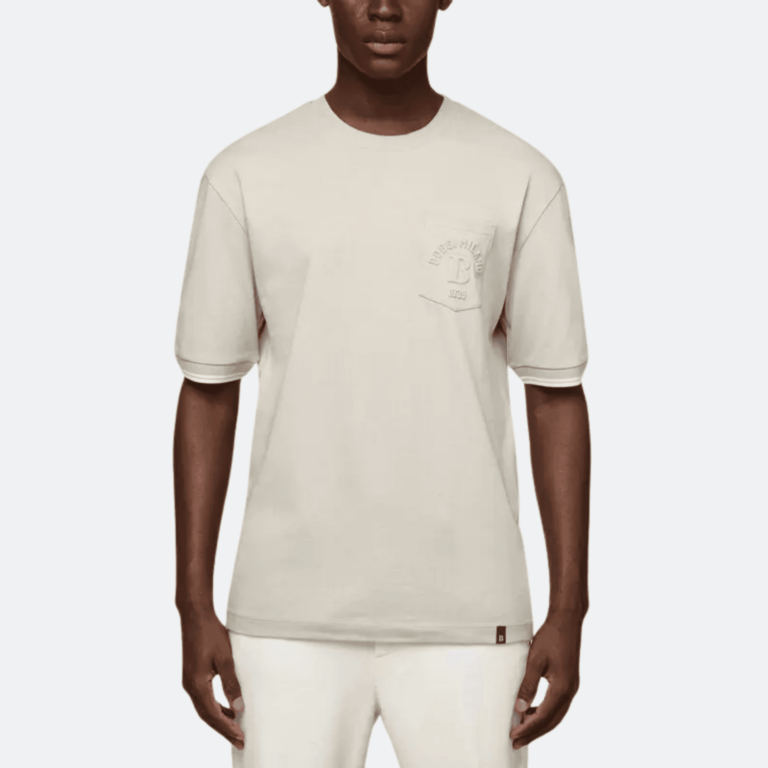 Boggi Milano Logo-Embroidered Cotton T-Shirt- Sand Beige alternate