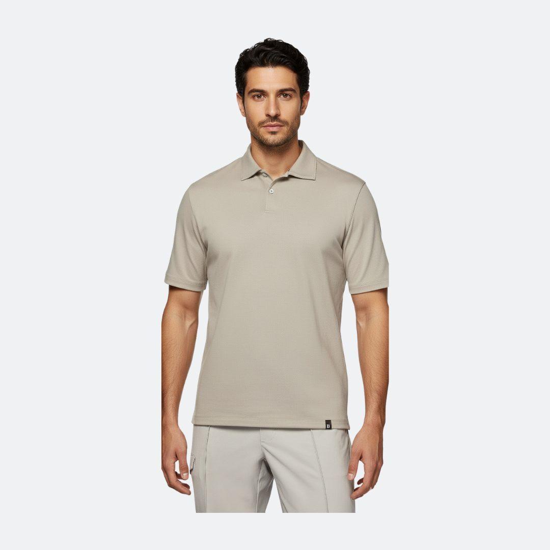 Boggi Milano Sand Color High-Performance Piqué Polo Shirt alternate