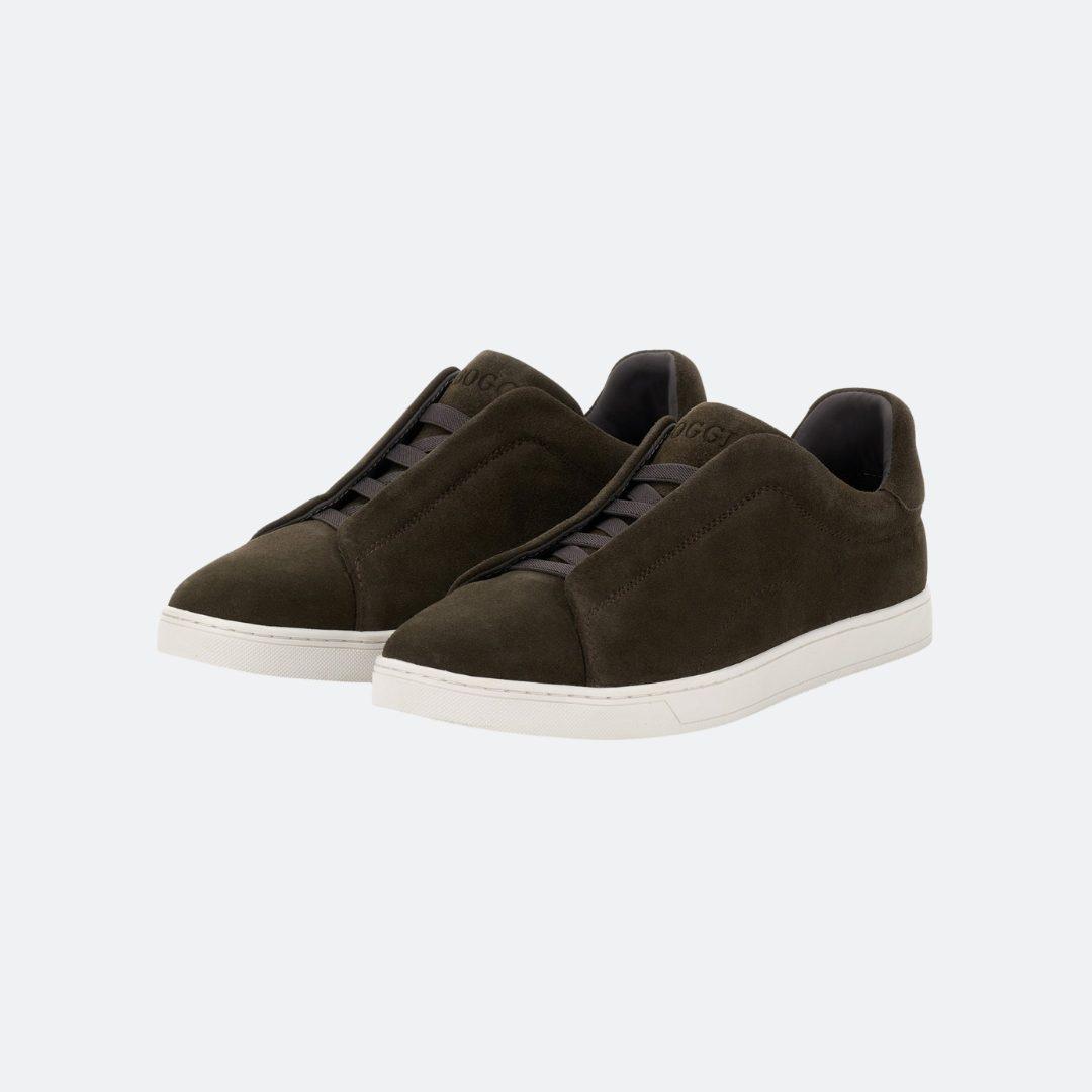 Boggi Milano Suede Low Top Dark Brown Sneakers alternate