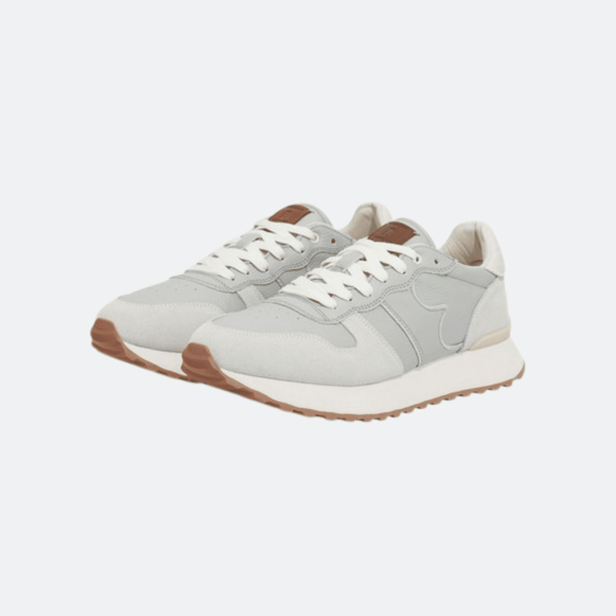 Boggi Milano Tumbled Leather Trainers - Grey alternate