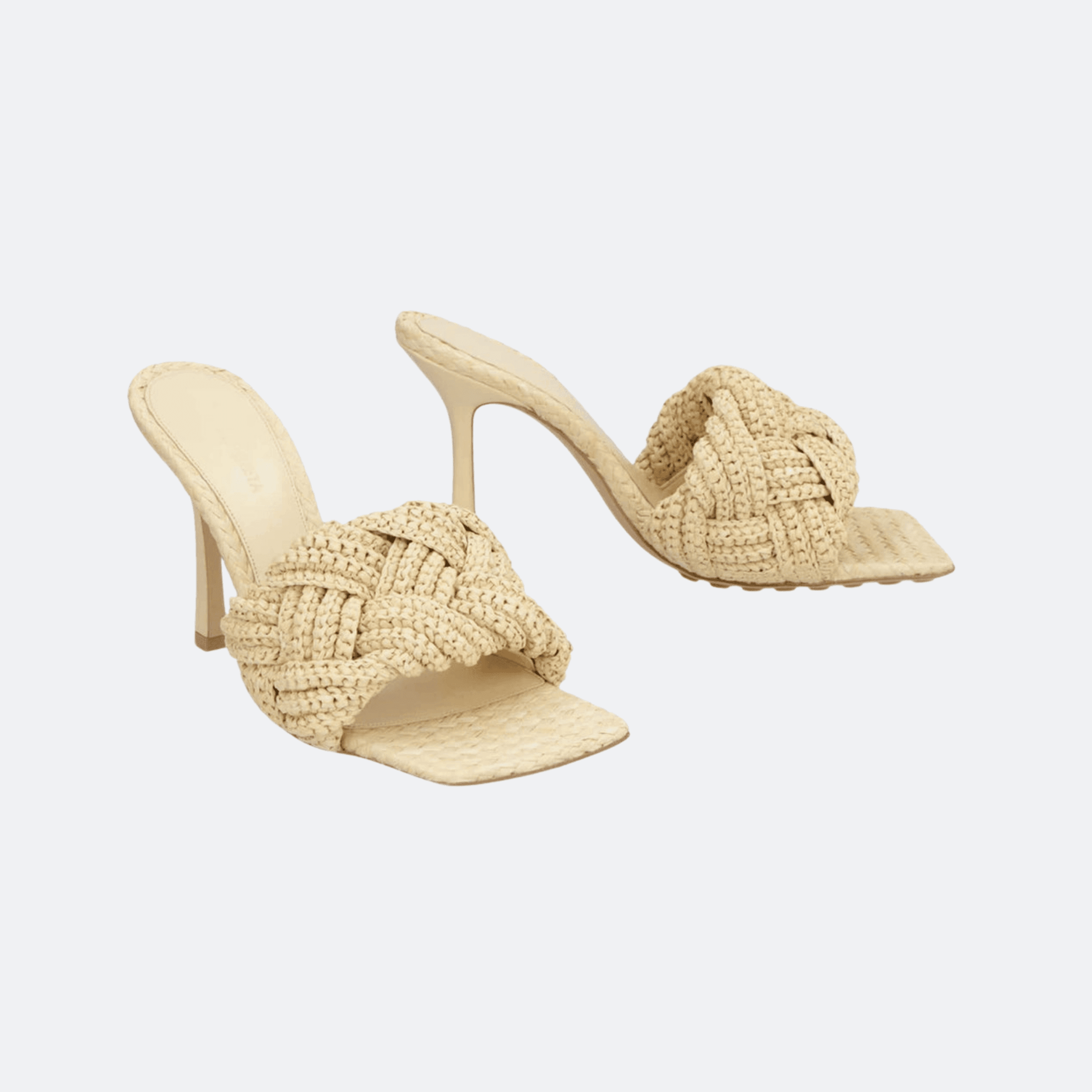 Bottega Veneta Lido 90 Mule Sandals In Woven Raffia For Women - Neutral alternate