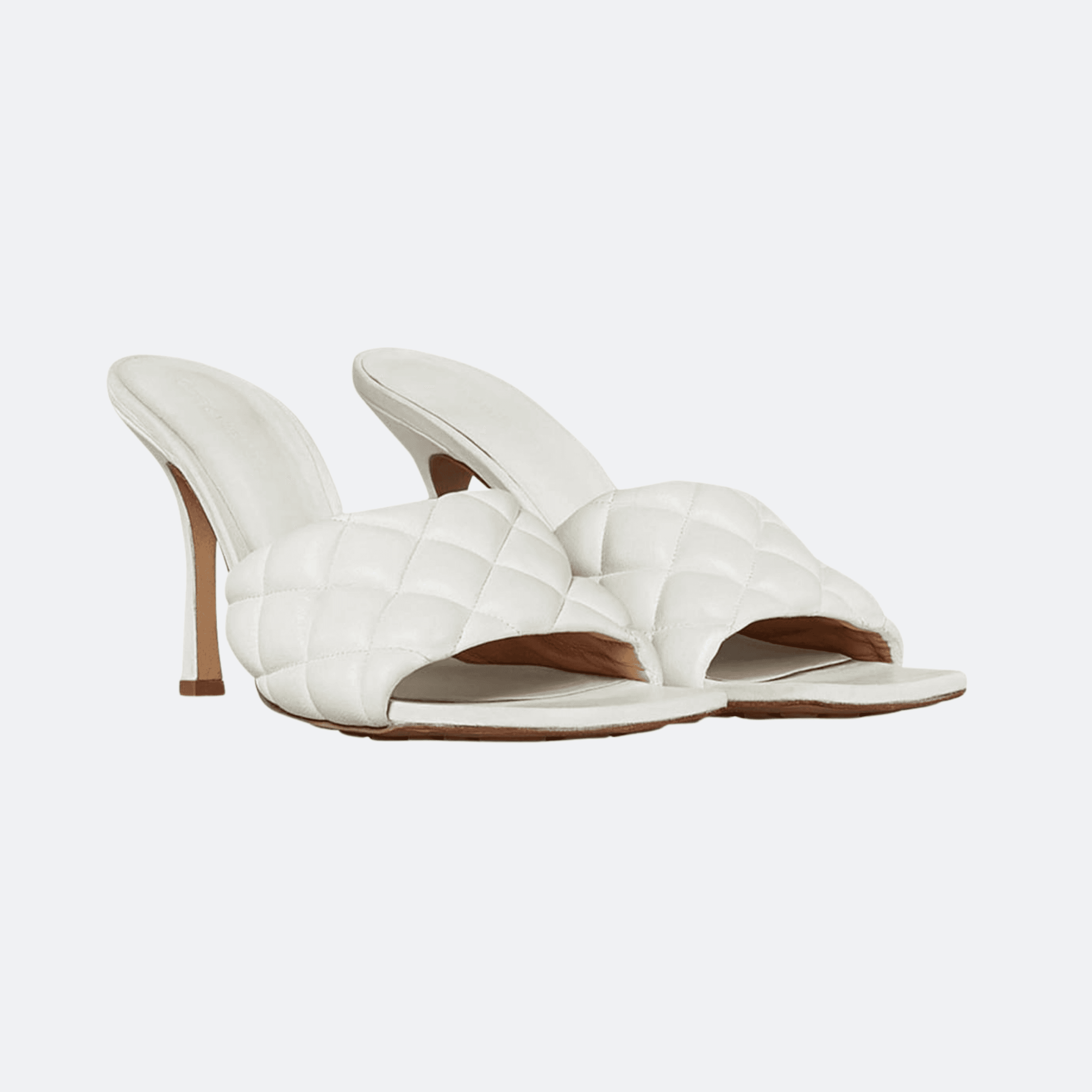 Bottega Veneta Stretch Padded Mules For Women - White alternate
