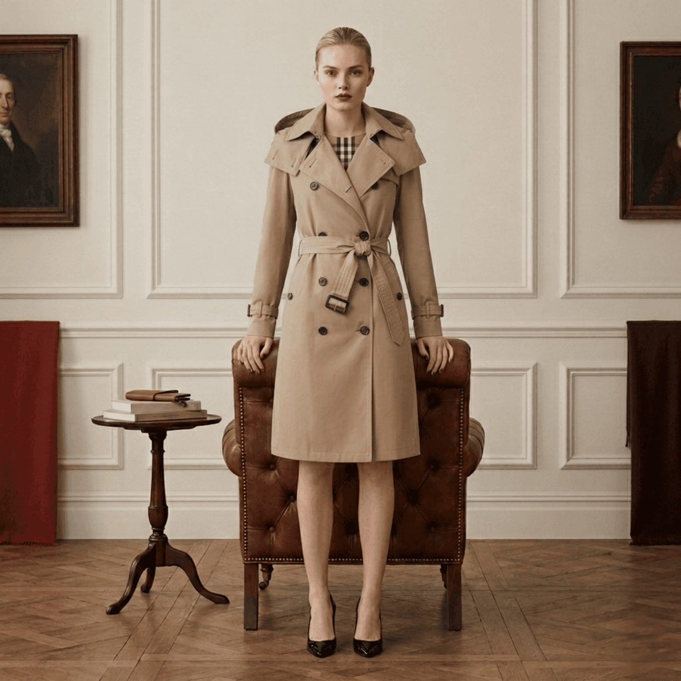 Burberry Amberford Hooded Trench Coat Cotton Gabardine - Beige alternate