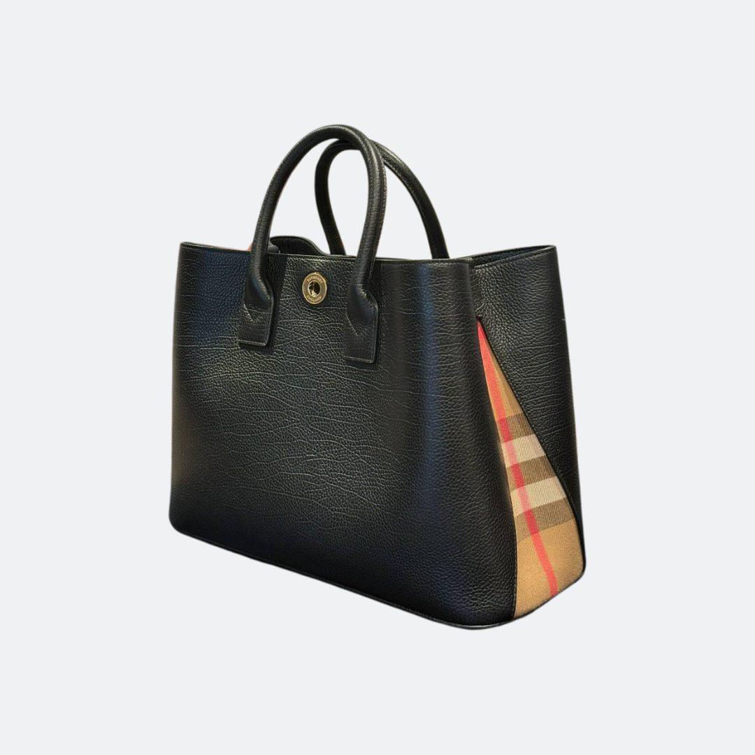 Burberry Black Leather Medium Size Handle Bag alternate