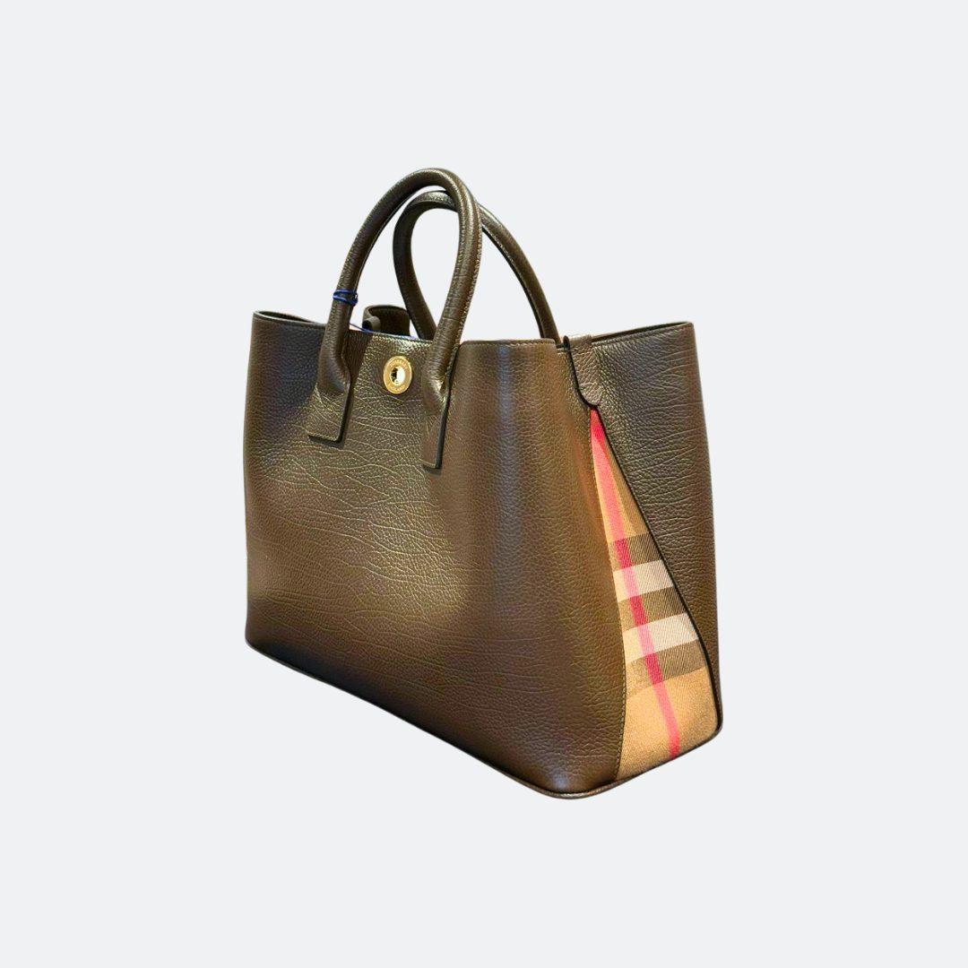Burberry Brown Leather Medium Size Handle Bag alternate