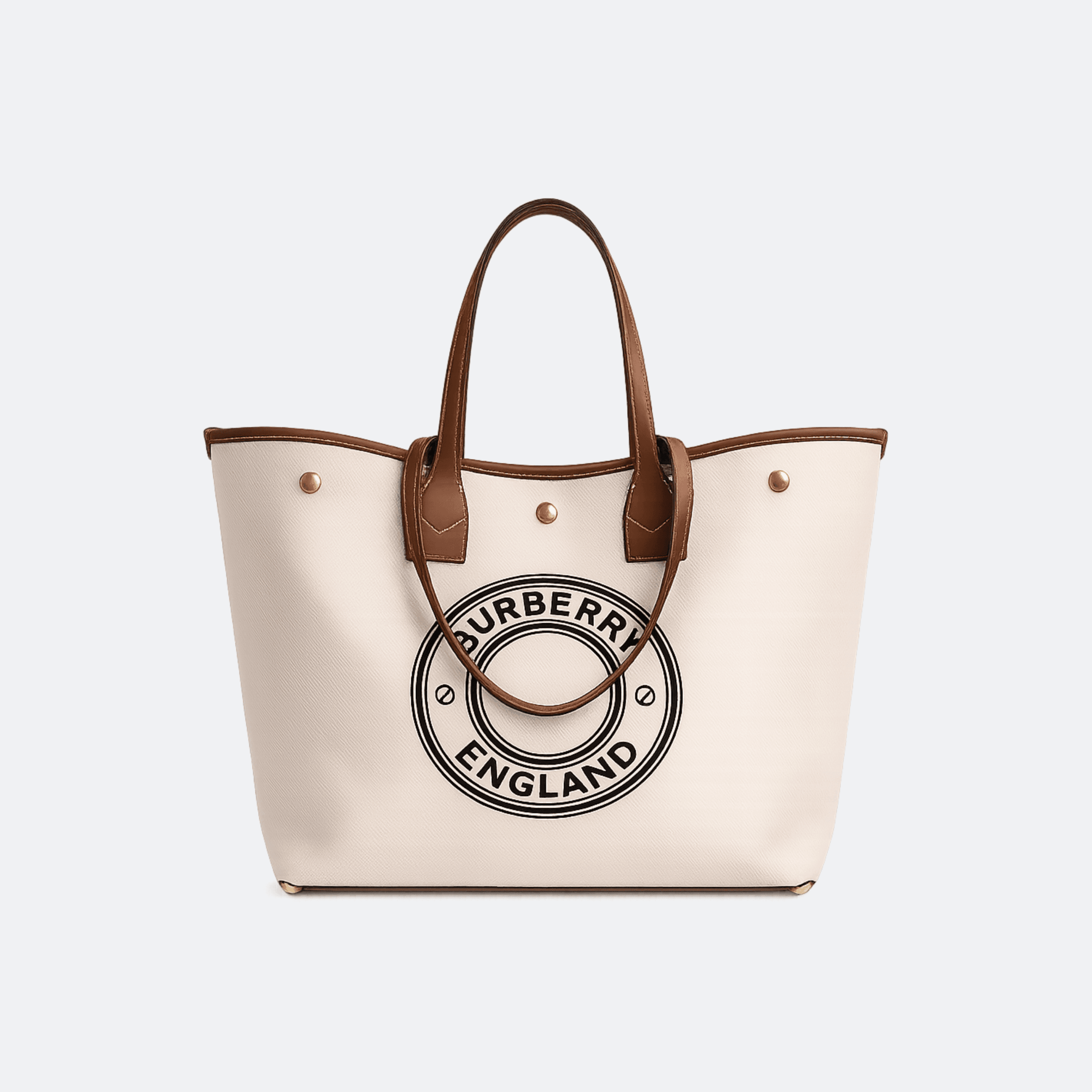 Burberry Canvas Tote Bag for Women - Natural Beige/Brown