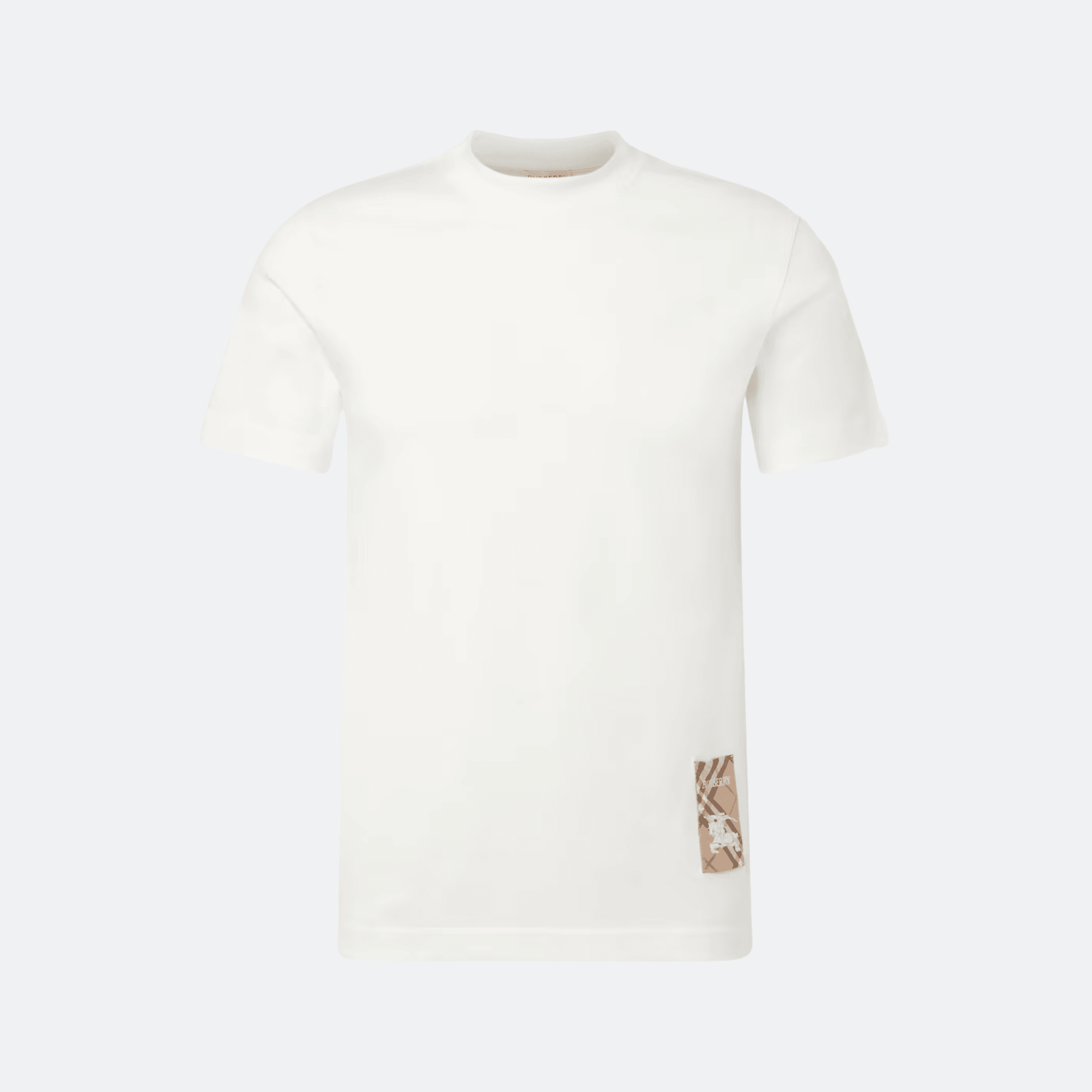 Burberry Check Label T-Shirt for Men - White