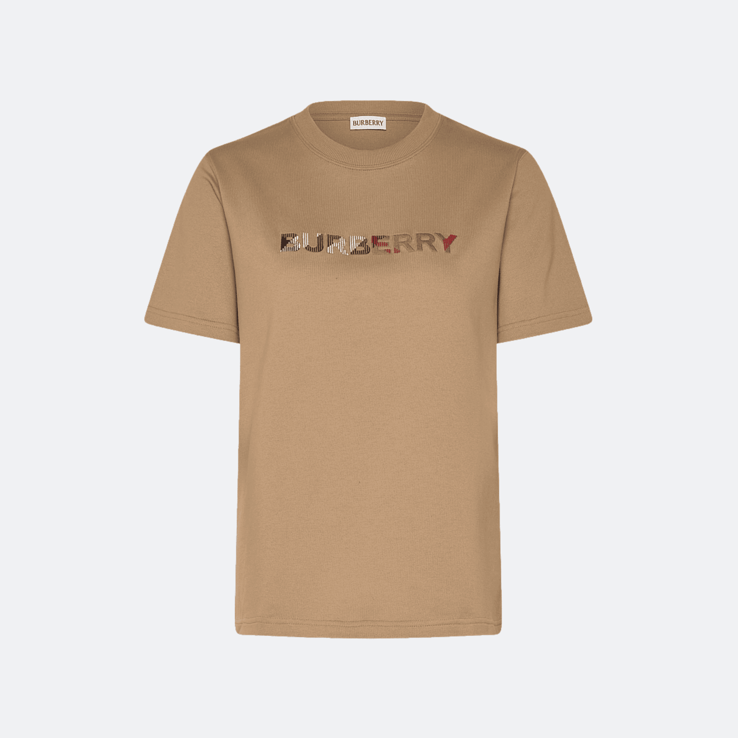 Burberry Embroidered Logo T-Shirt for Women - Archive Beige