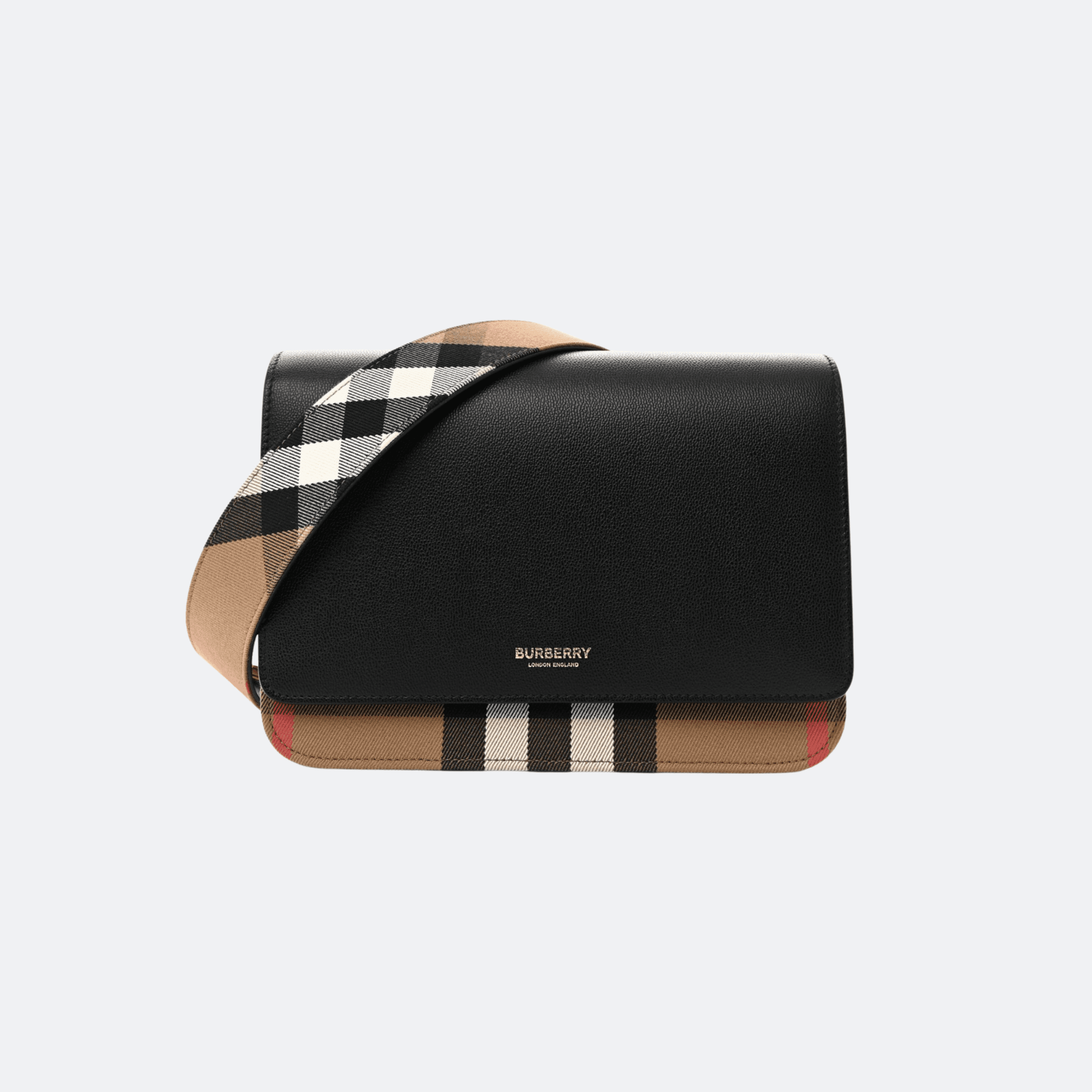 Burberry House Check Mackford Crossbody Bag Black