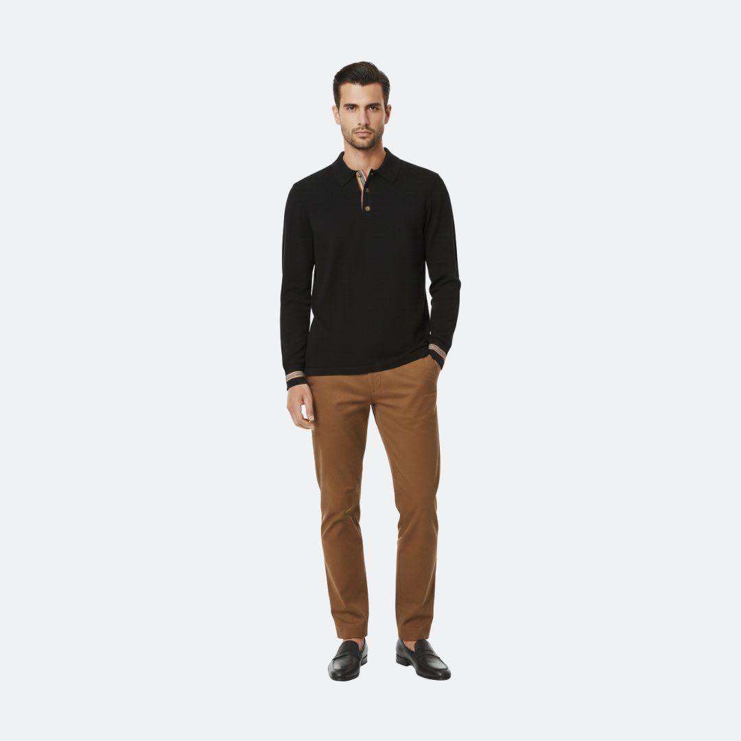 Burberry Icon Strip Detailed Black Wool Sweater alternate