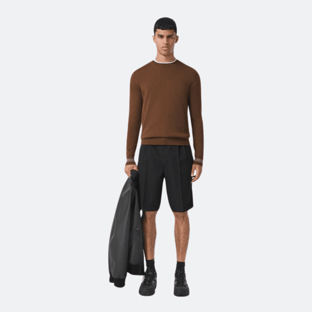 Burberry Icon Strip Brown Wool Sweater alternate