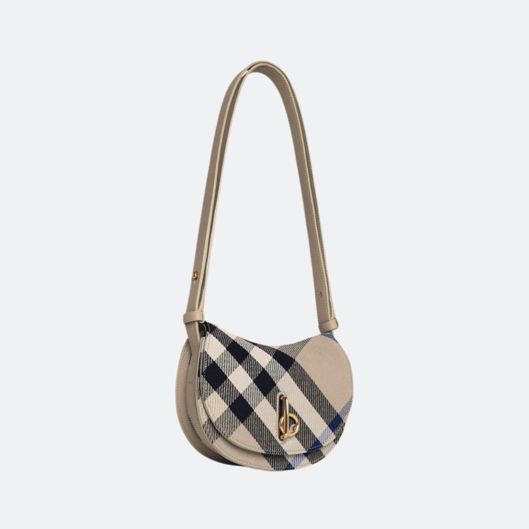Burberry Rocking Horse Beige Check Design Shoulder Bag alternate