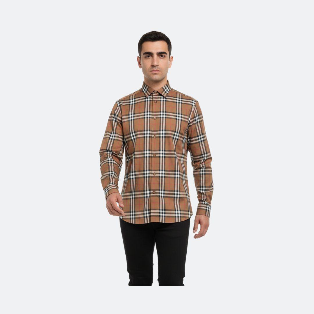 Burberry Shefford Check Design Beige Men Shirt alternate